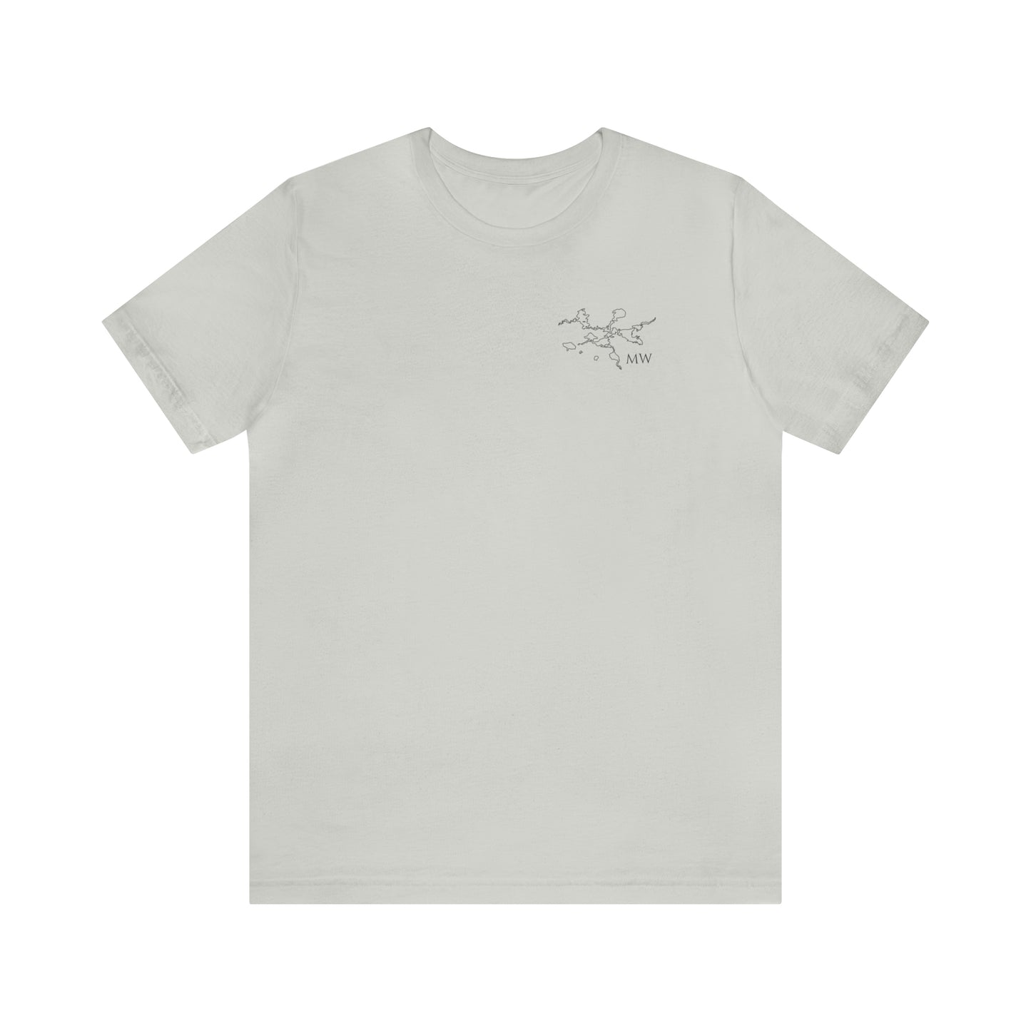 Paddle Board Female Back - Manitowish Waters Unisex Lightweight Short Sleeve Tee