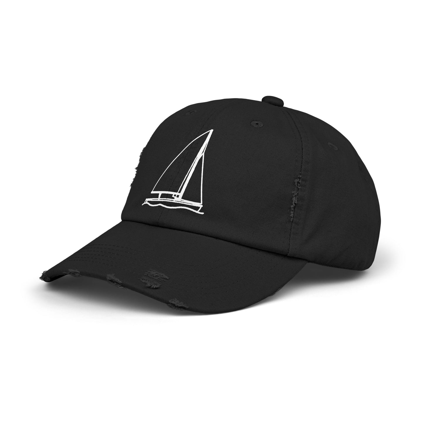 Unisex Distressed Cap (Sailboat 470 Model Type Design)