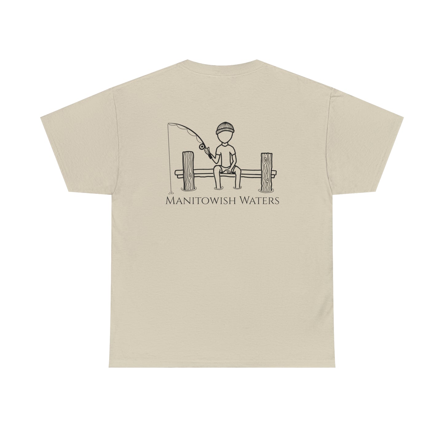 Manitowish Waters Fishing Off Dock - Unisex Heavyweight Short Sleeve Tee