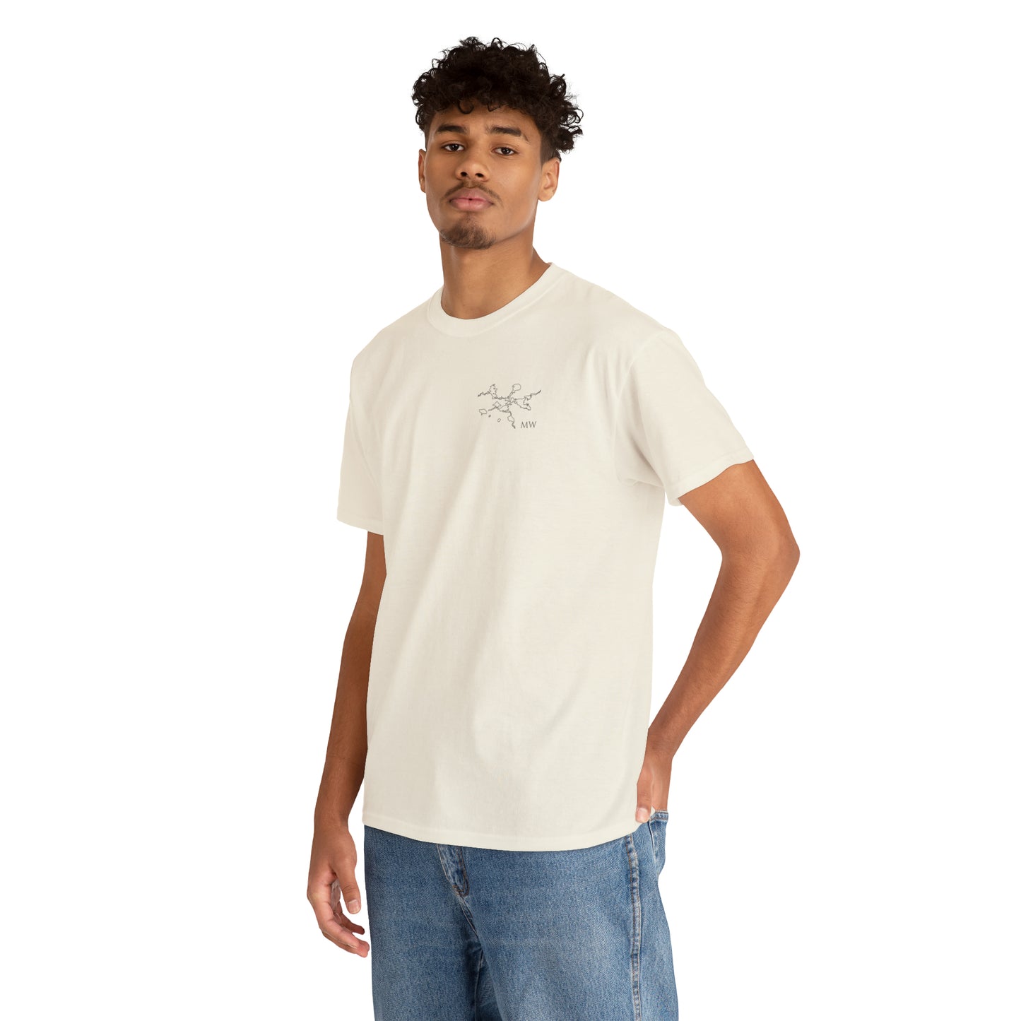 Manitowish Waters Fishing Off Dock - Unisex Heavyweight Short Sleeve Tee