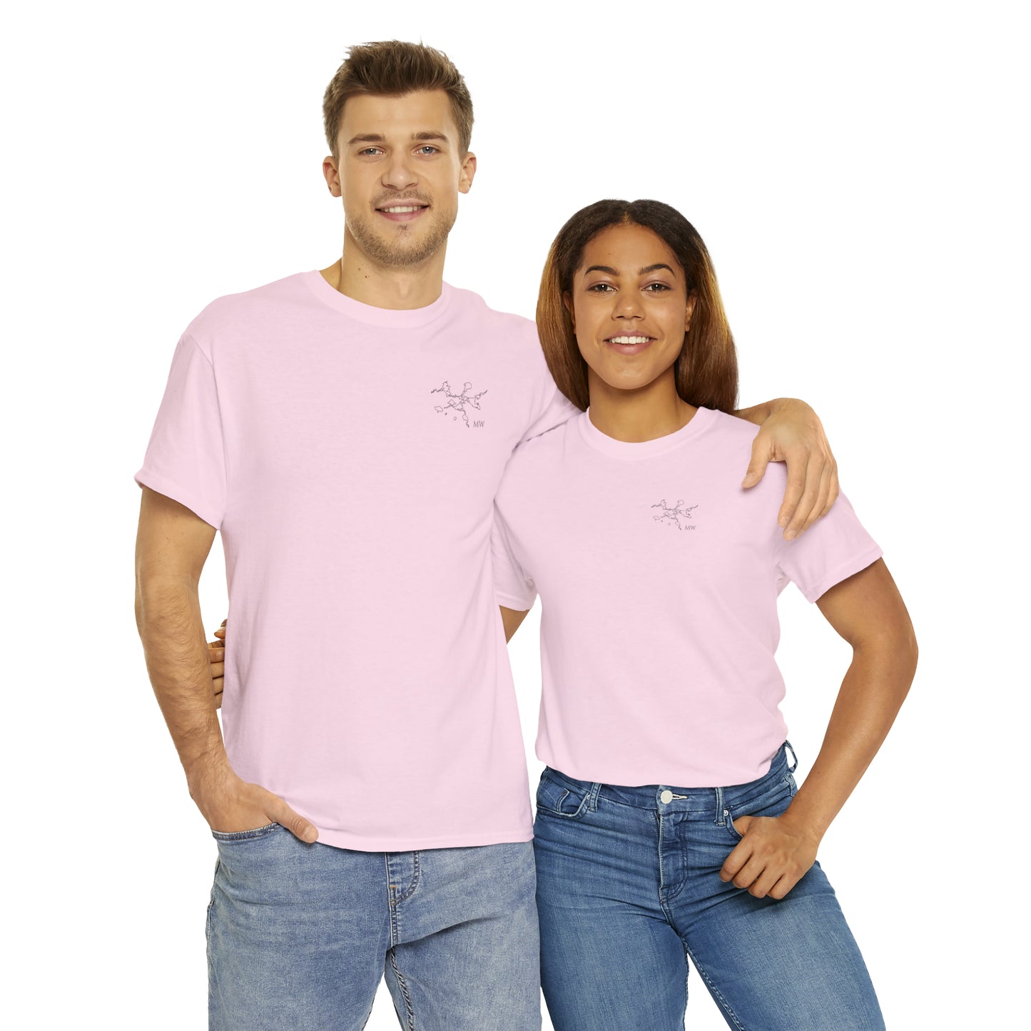 Manitowish Waters Fishing Off Dock - Unisex Heavyweight Short Sleeve Tee
