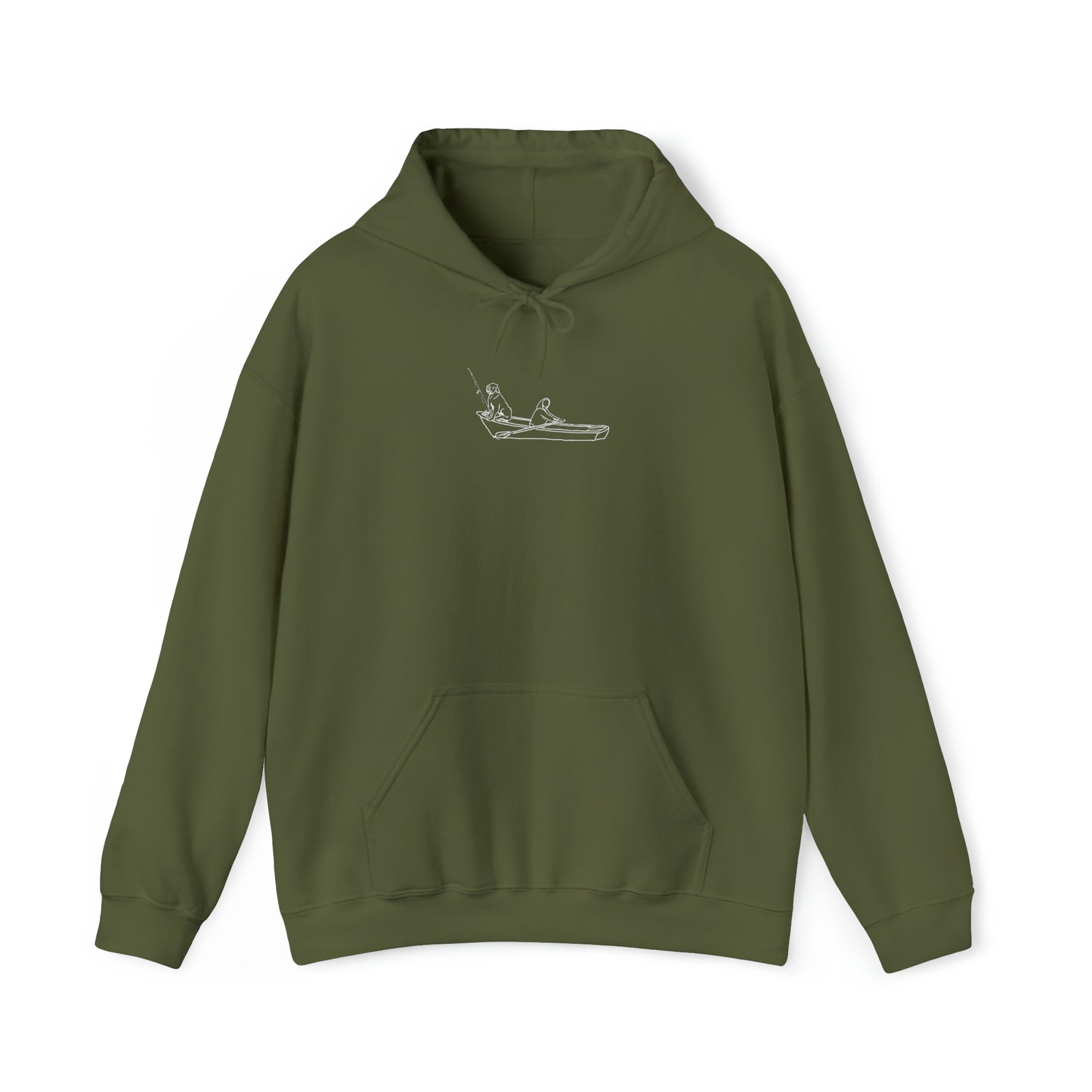 Unisex Heavy Blend Hooded Sweatshirt - row boat dog