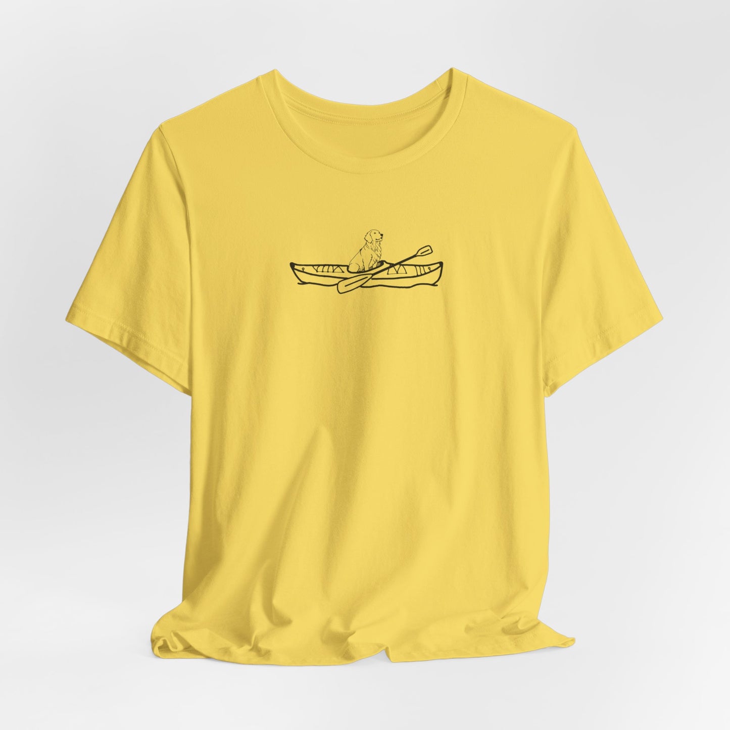 Kayak Dog Golden Retriever Unisex Lightweight Short Sleeve Tee (BC)
