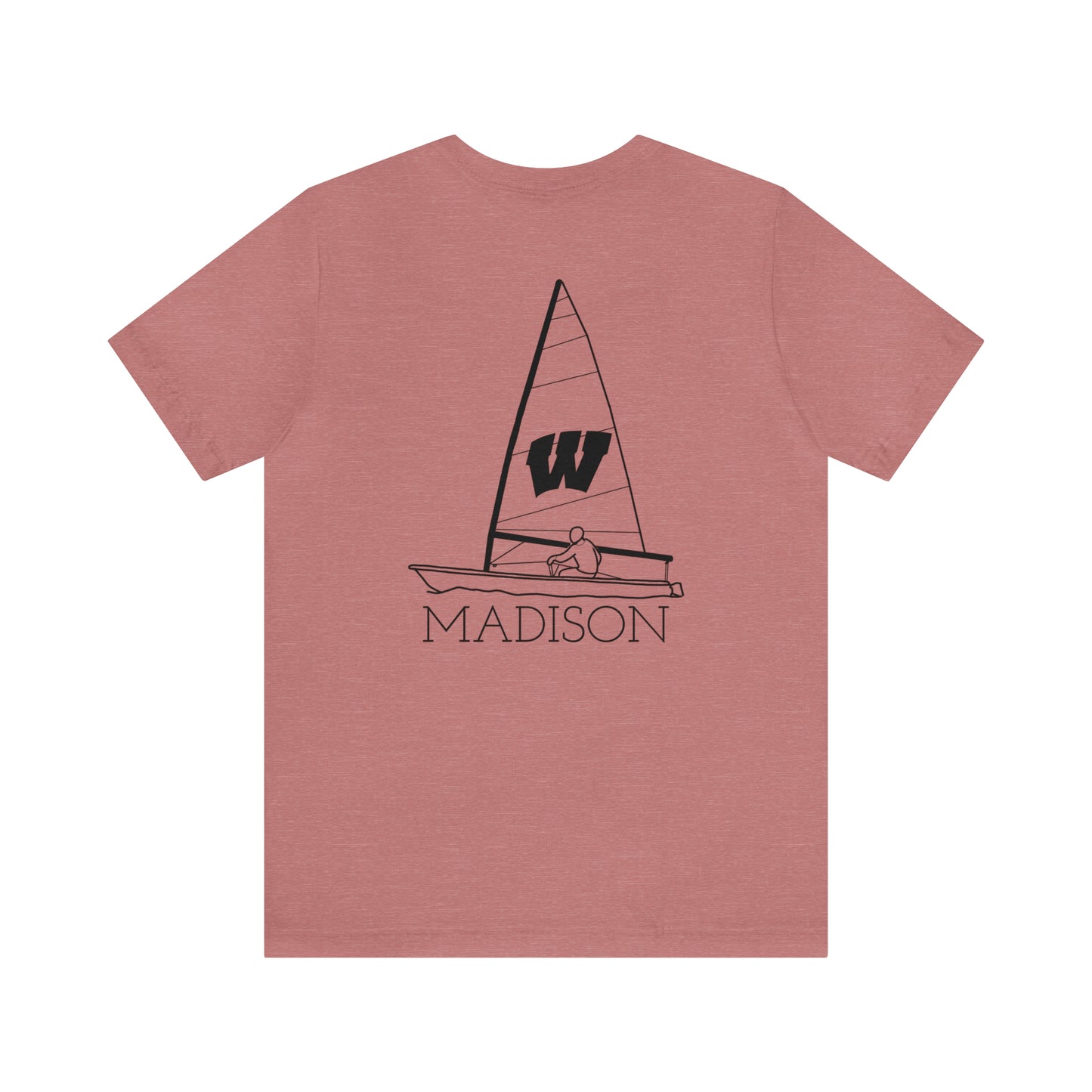 Mendota/Monona , sailboat Badger Logo - Bella & Canvas Short Sleeve
