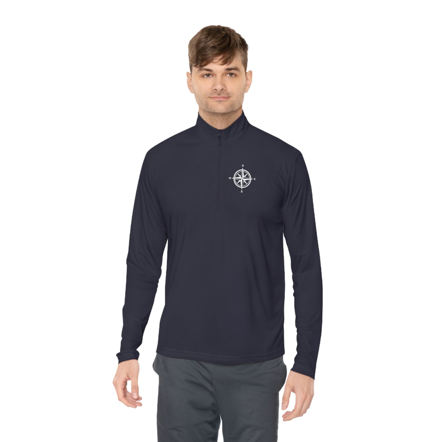 Lake Arbutus Unisex Quarter-Zip - compass rose patch