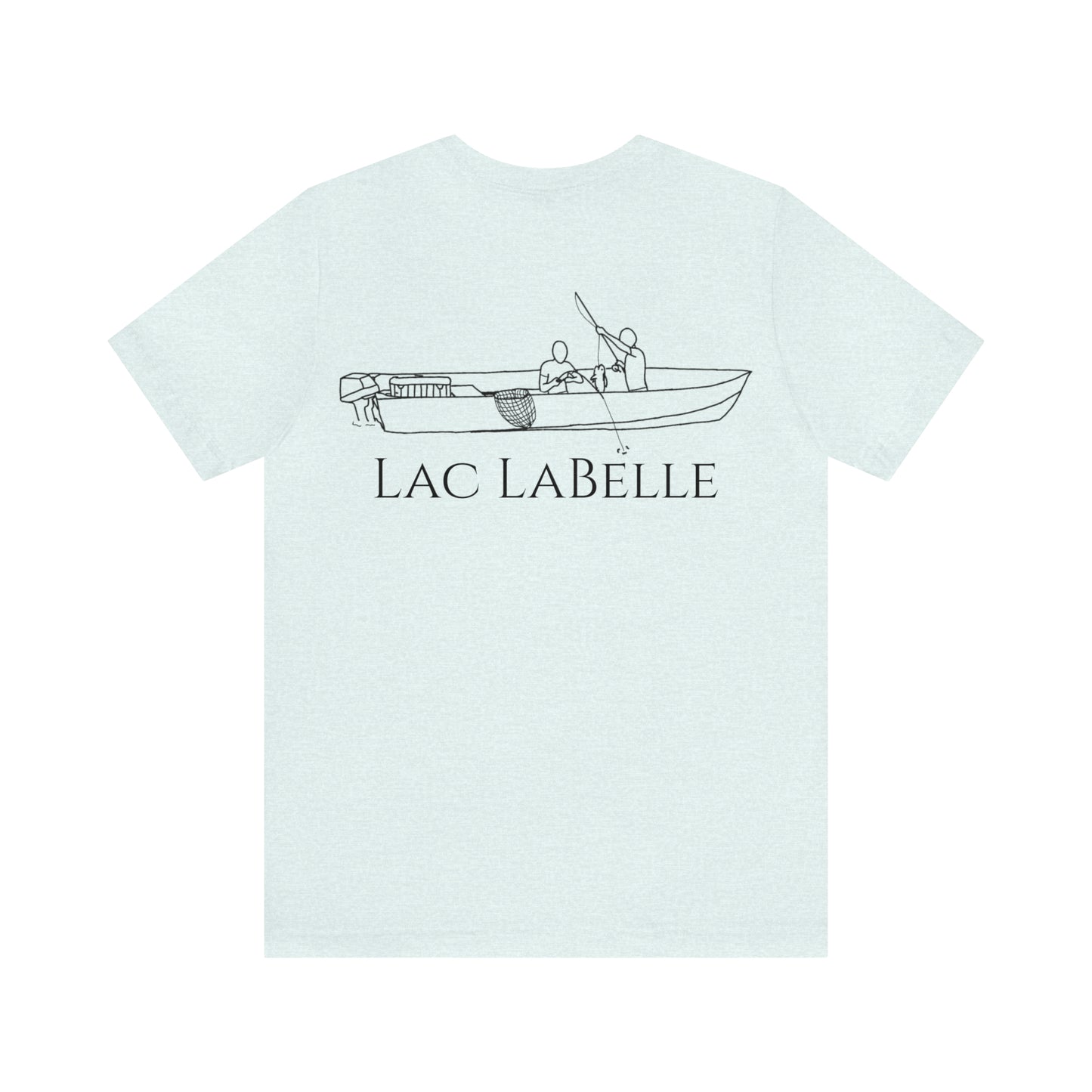 Lac LaBelle, 2 Guys Fishing - Unisex Lightweight Short Sleeve Tee