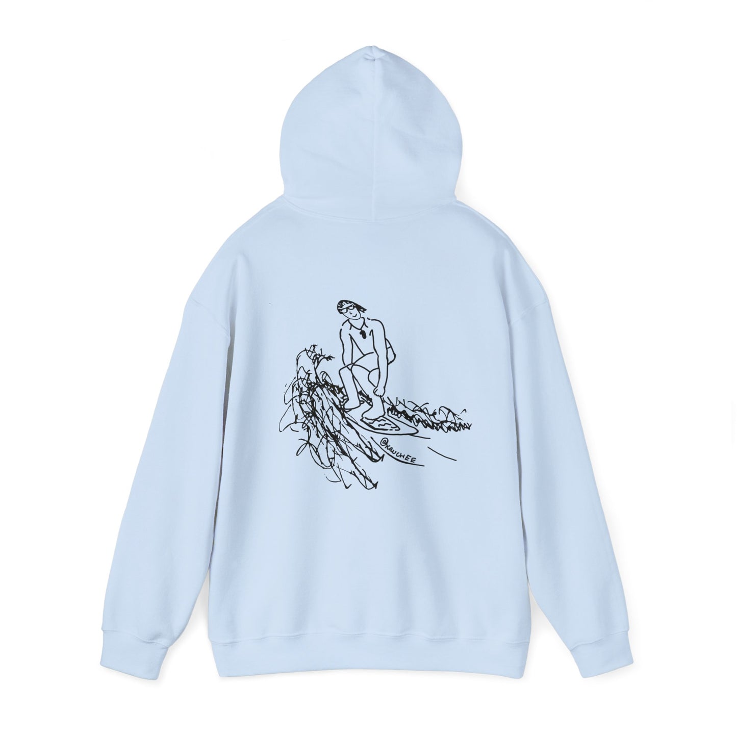 Surfing Sketch (Okauchee Lake) Unisex Heavy Blend Hooded Sweatshirt