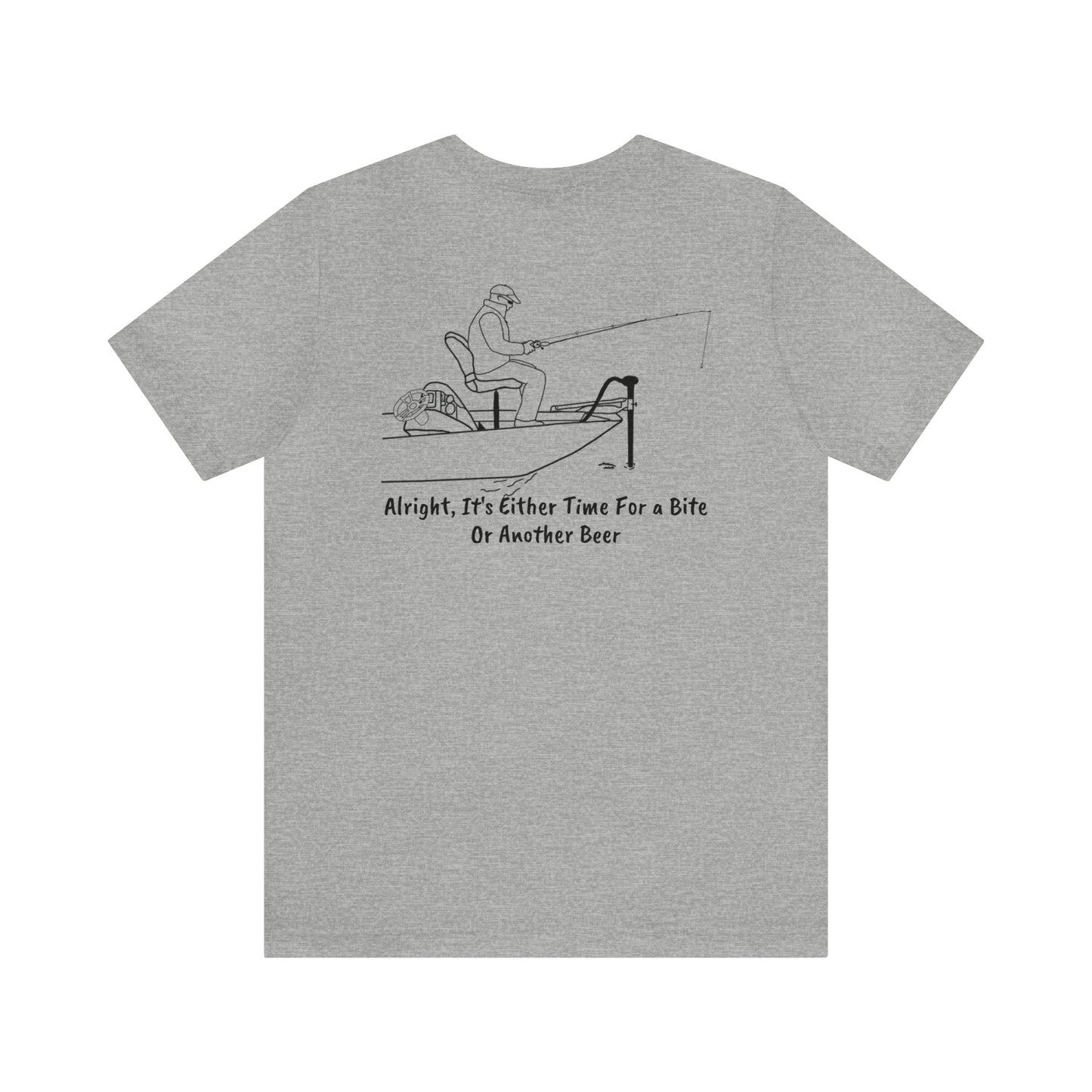 Trolling Motor Fishing Bite or Beer - Lac LaBelle Unisex Lightweight Short Sleeve Tee