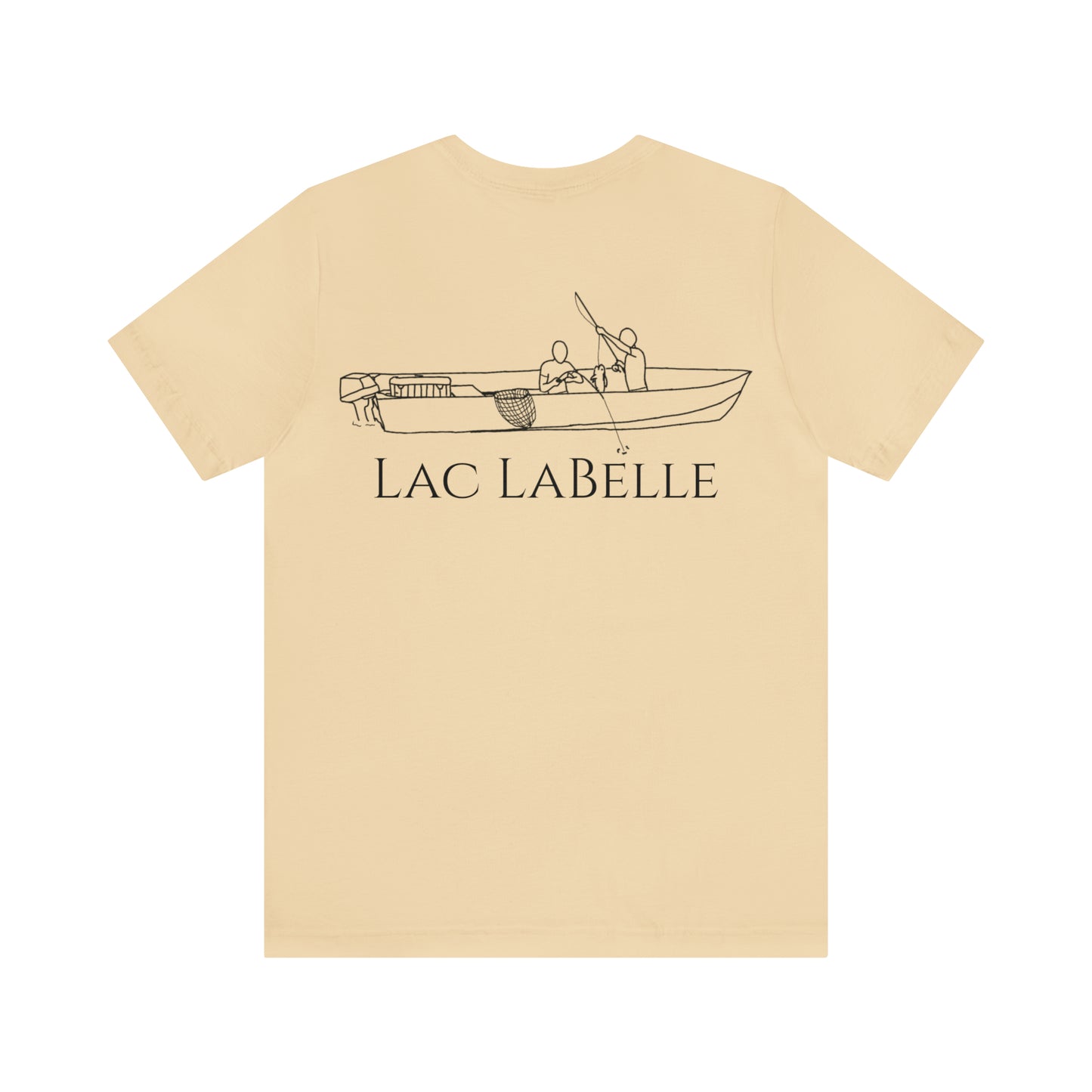 Lac LaBelle, 2 Guys Fishing - Unisex Lightweight Short Sleeve Tee