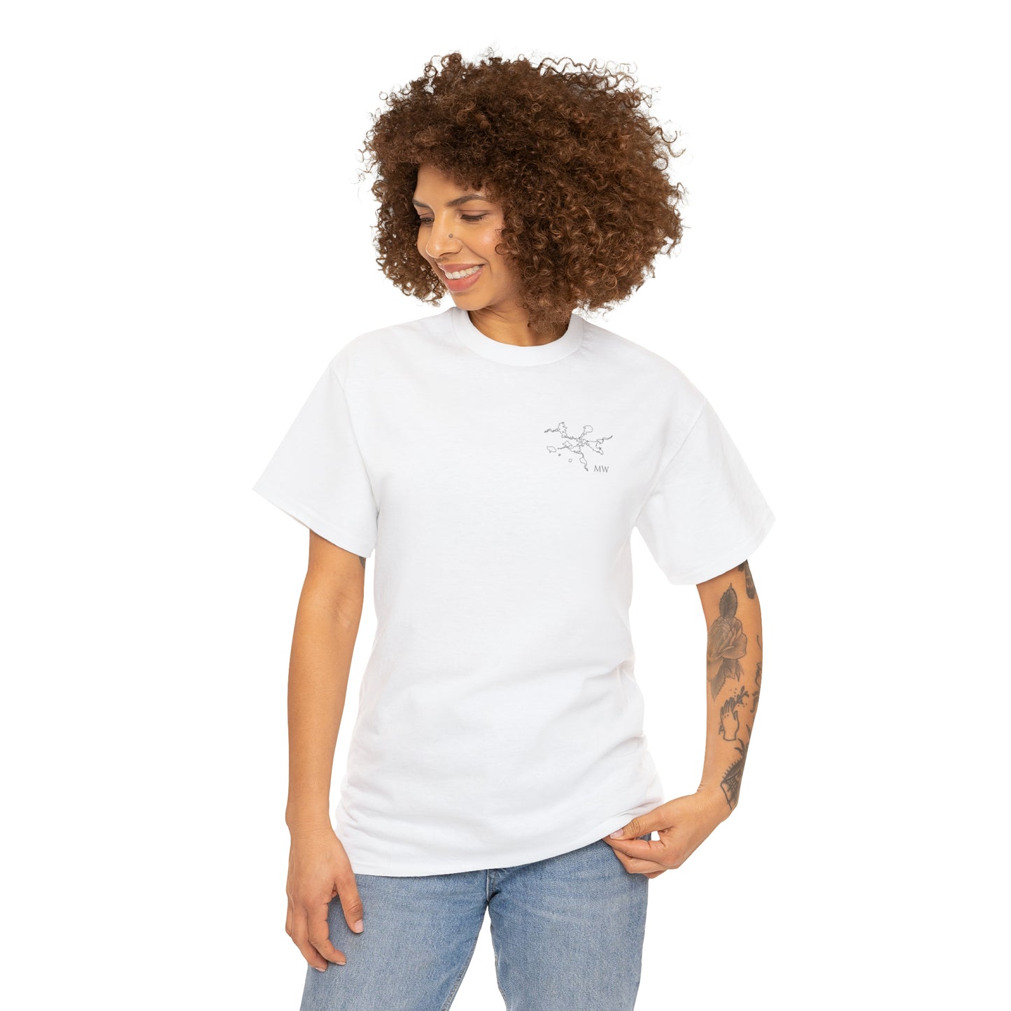 Manitowish Waters Fishing Off Dock - Unisex Heavyweight Short Sleeve Tee
