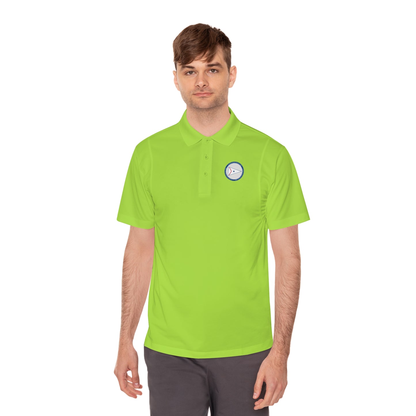 La Belle Yacth Club Logo Circle Patch Men's Sport Polo Shirt
