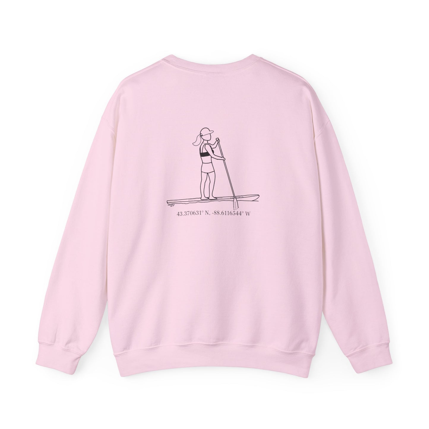 Paddle Board Girl - Sinissippi Lake Unisex Heavy Blend™ Crewneck Sweatshirt