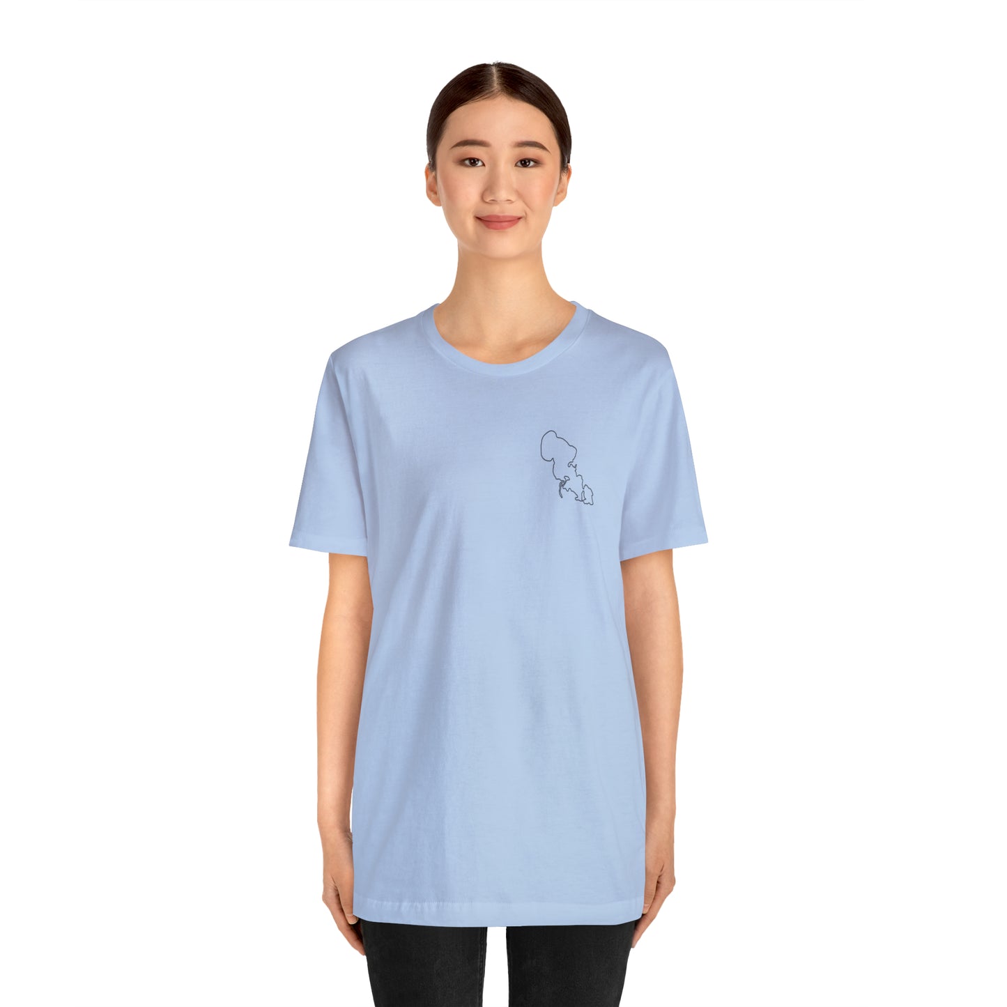 Row Boat Dog Fishing Color - Lac LaBelle Unisex Lightweight Short Sleeve Tee
