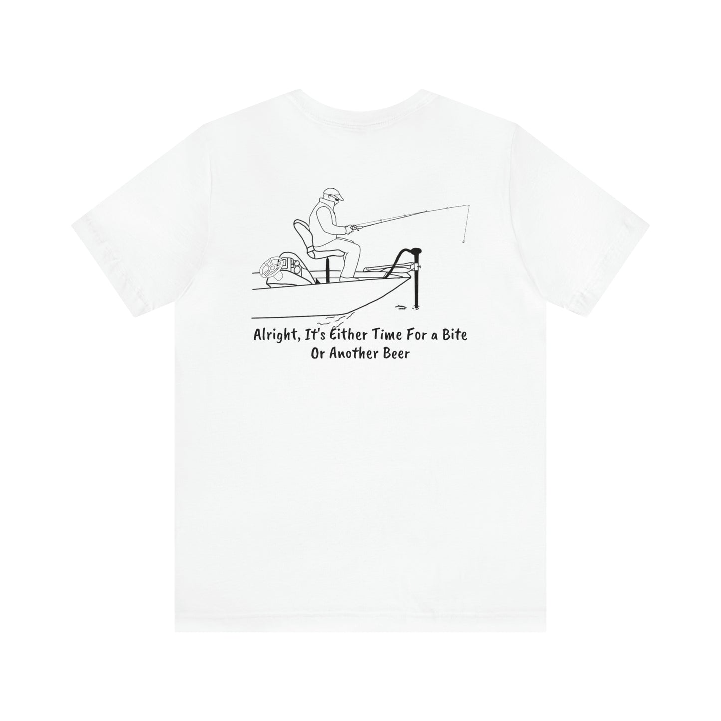 Trolling Motor Fishing Bite or Beer - Lac LaBelle Unisex Lightweight Short Sleeve Tee