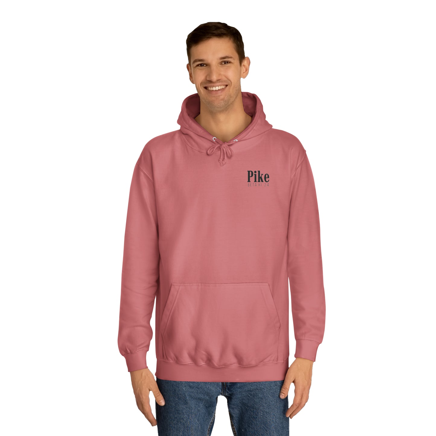 Pike Final Mockup Navy Unisex Hoodie Medium Weight (brown and navy yellow)