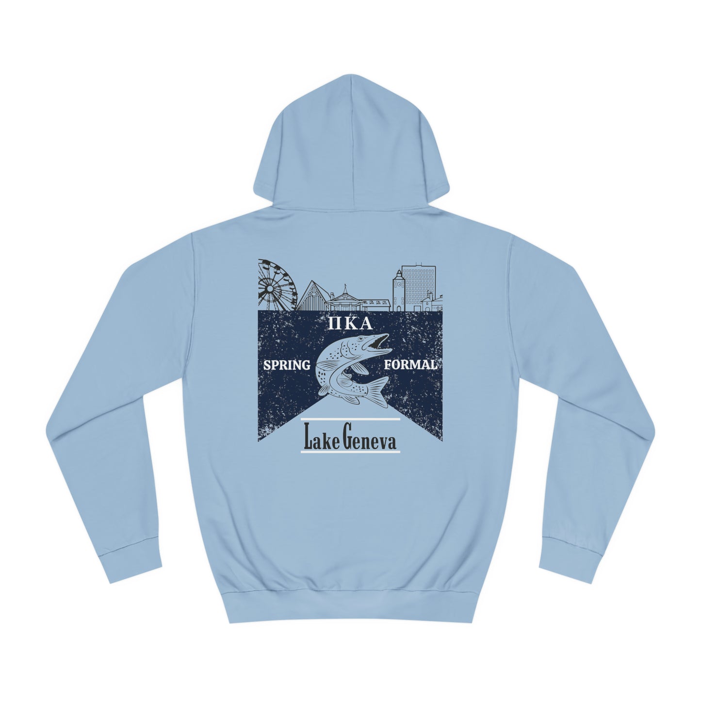 Pike Final Mockup Navy Unisex Hoodie Medium Weight (brown and navy yellow)