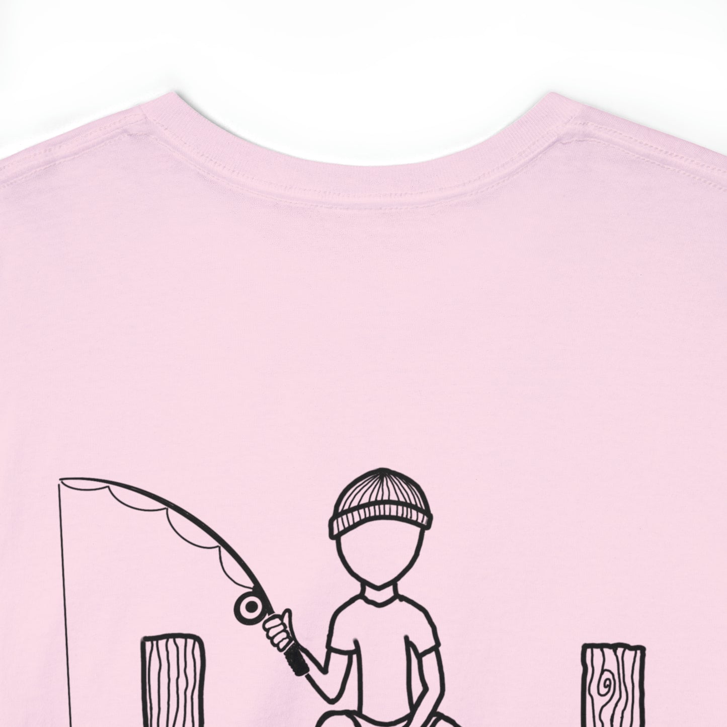 Manitowish Waters Fishing Off Dock - Unisex Heavyweight Short Sleeve Tee