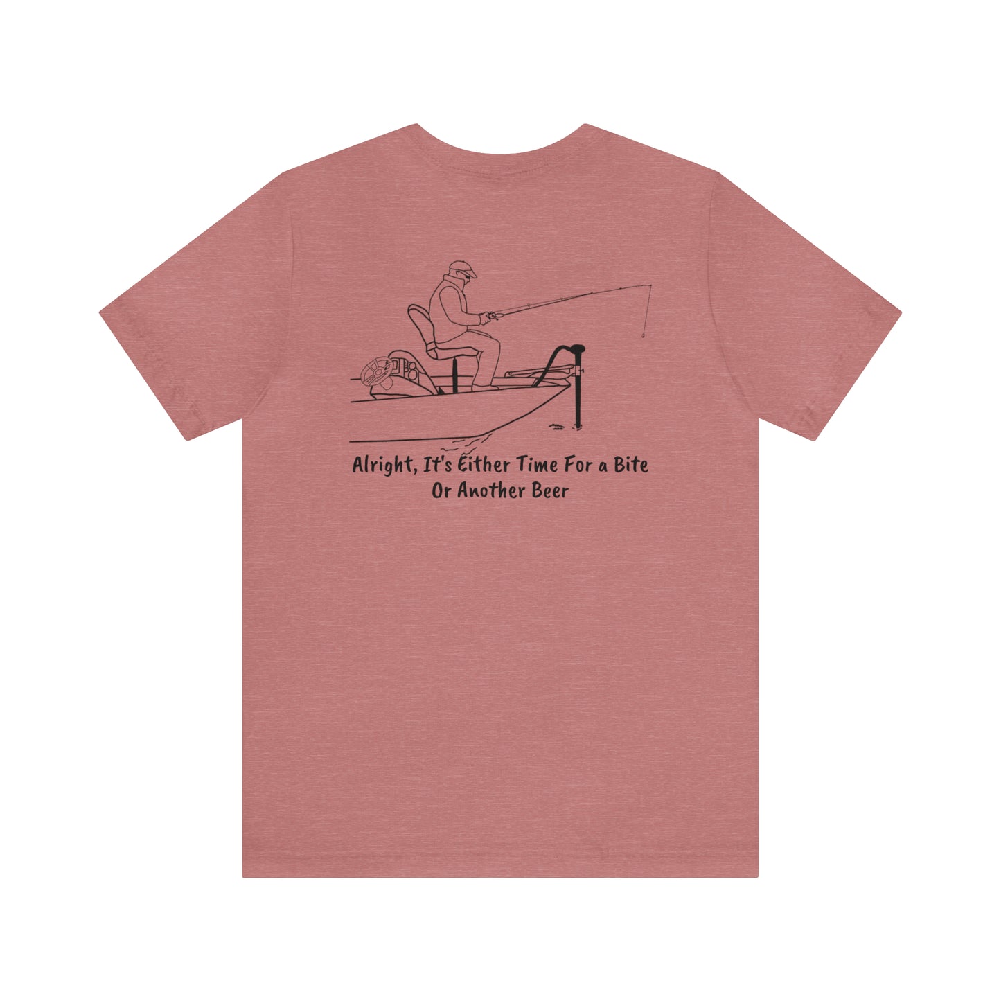 Trolling Motor Fishing Bite or Beer - Lac LaBelle Unisex Lightweight Short Sleeve Tee