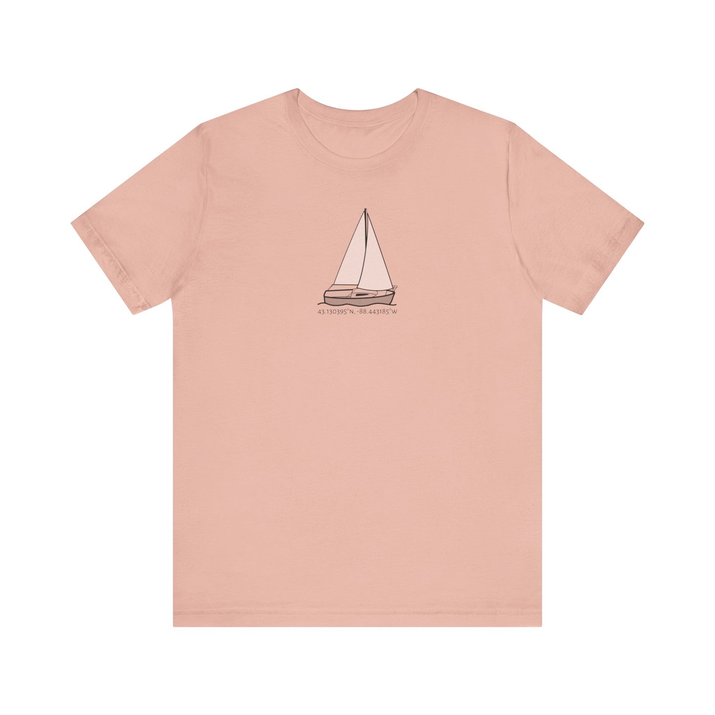 Unisex Lightweight Short Sleeve Tee (Comfort Sailboat Design)