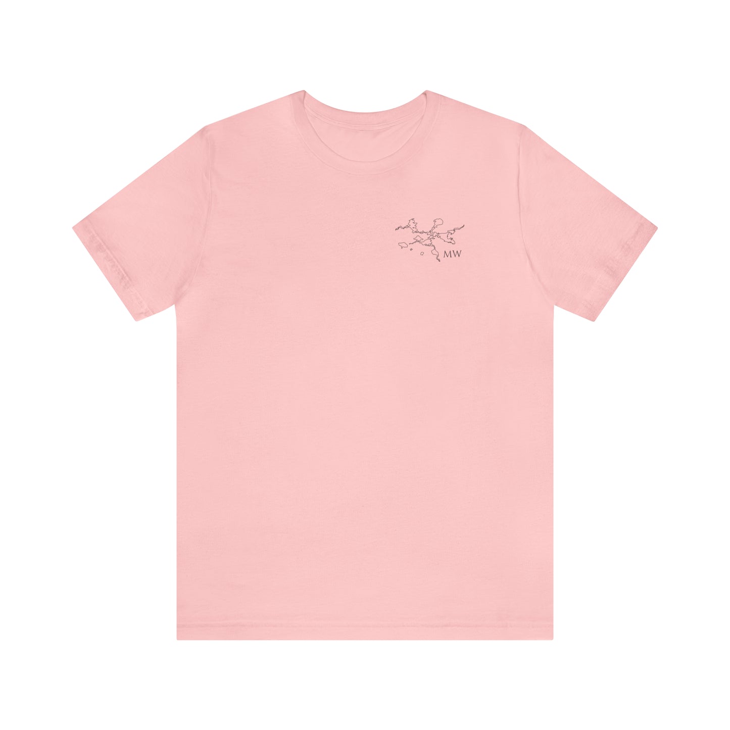 Paddle Board Female Back - Manitowish Waters Unisex Lightweight Short Sleeve Tee