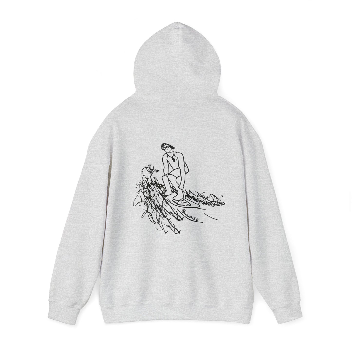 Surfing Sketch (Okauchee Lake) Unisex Heavy Blend Hooded Sweatshirt