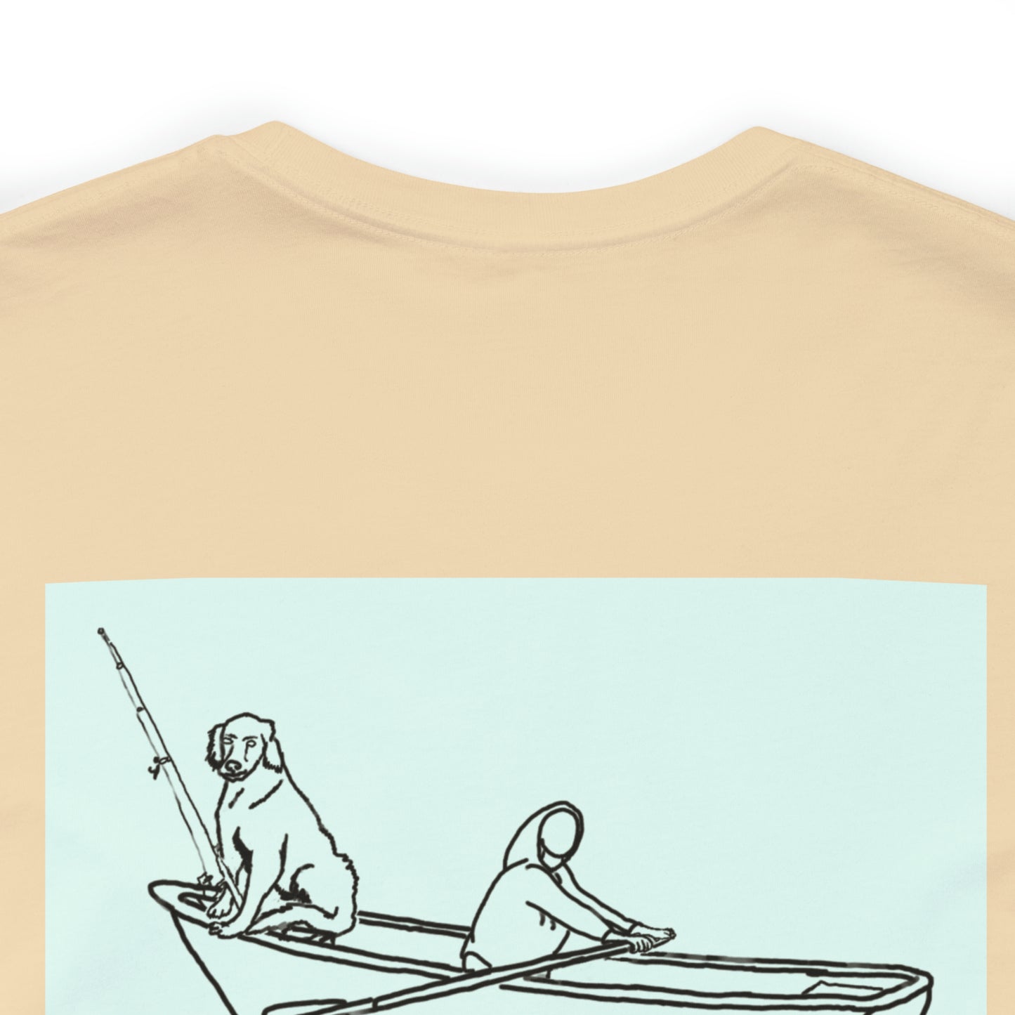 Row Boat Dog Fishing Color - Lac LaBelle Unisex Lightweight Short Sleeve Tee
