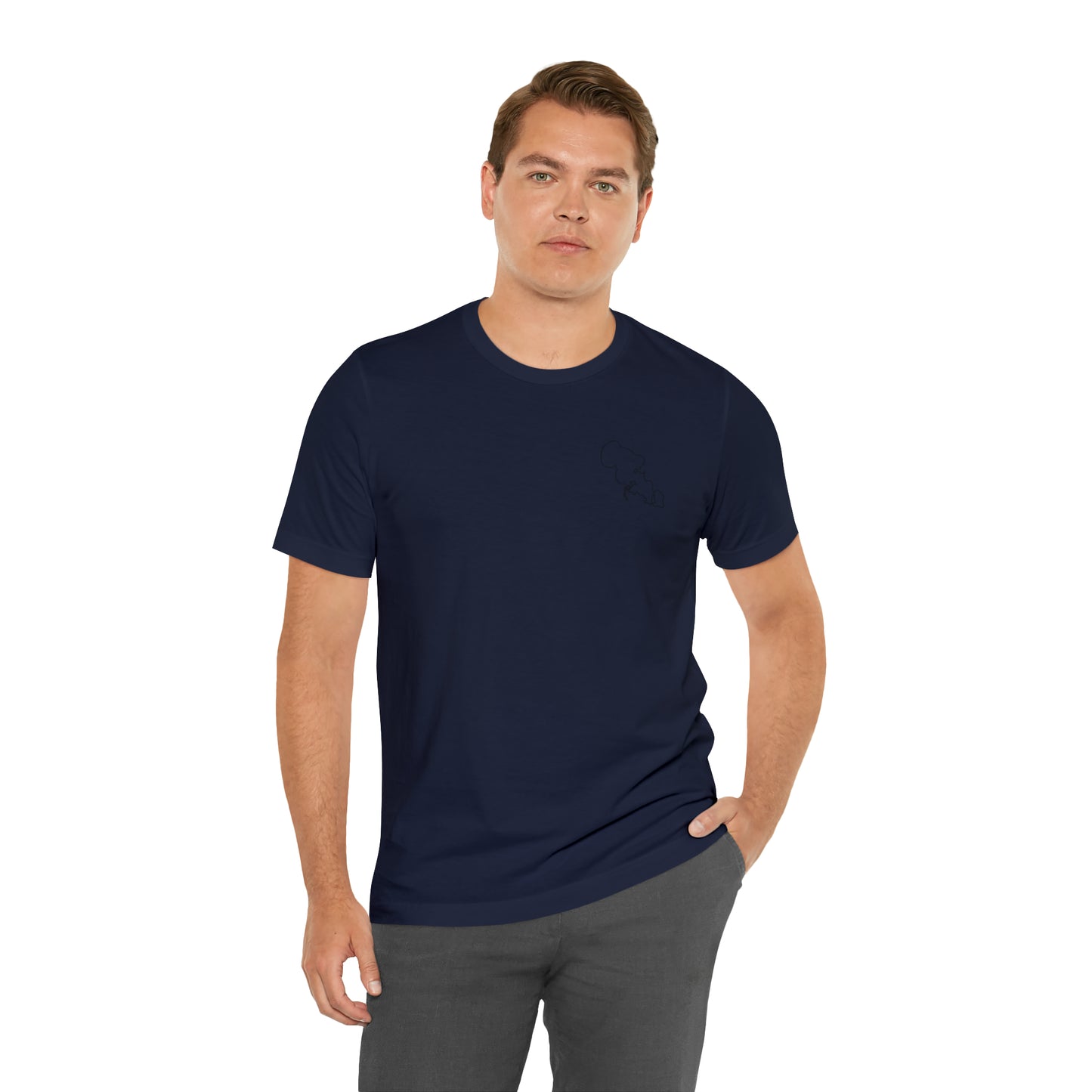Row Boat Dog Fishing Color - Lac LaBelle Unisex Lightweight Short Sleeve Tee