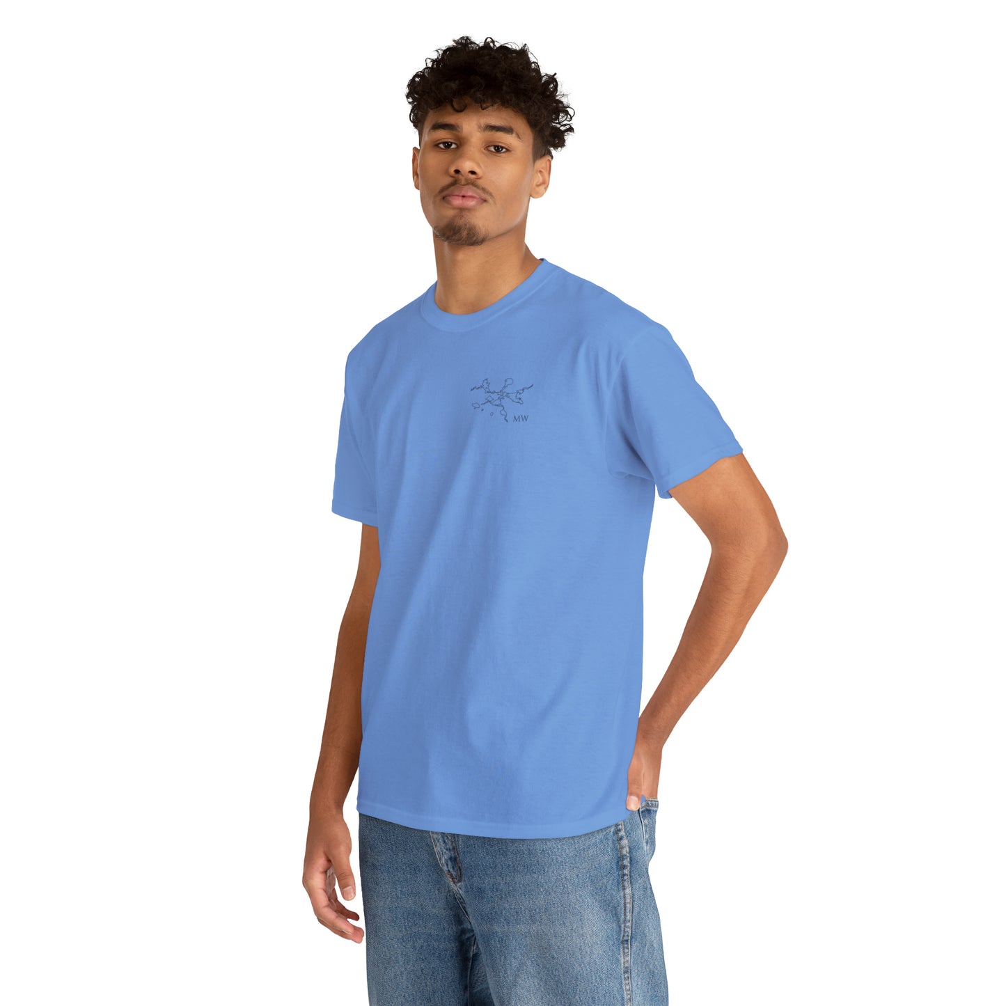 Manitowish Waters Fishing Off Dock - Unisex Heavyweight Short Sleeve Tee