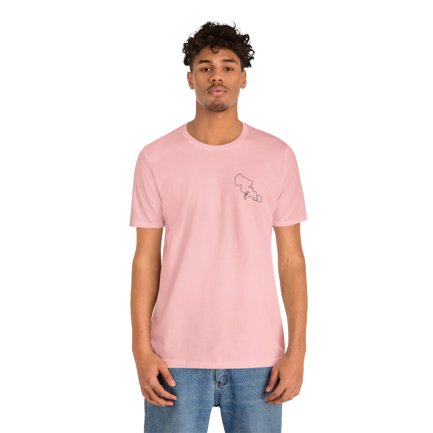 Row Boat Dog Fishing Color - Lac LaBelle Unisex Lightweight Short Sleeve Tee