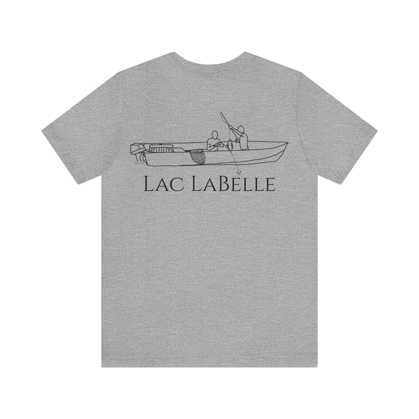 Lac LaBelle, 2 Guys Fishing - Unisex Lightweight Short Sleeve Tee