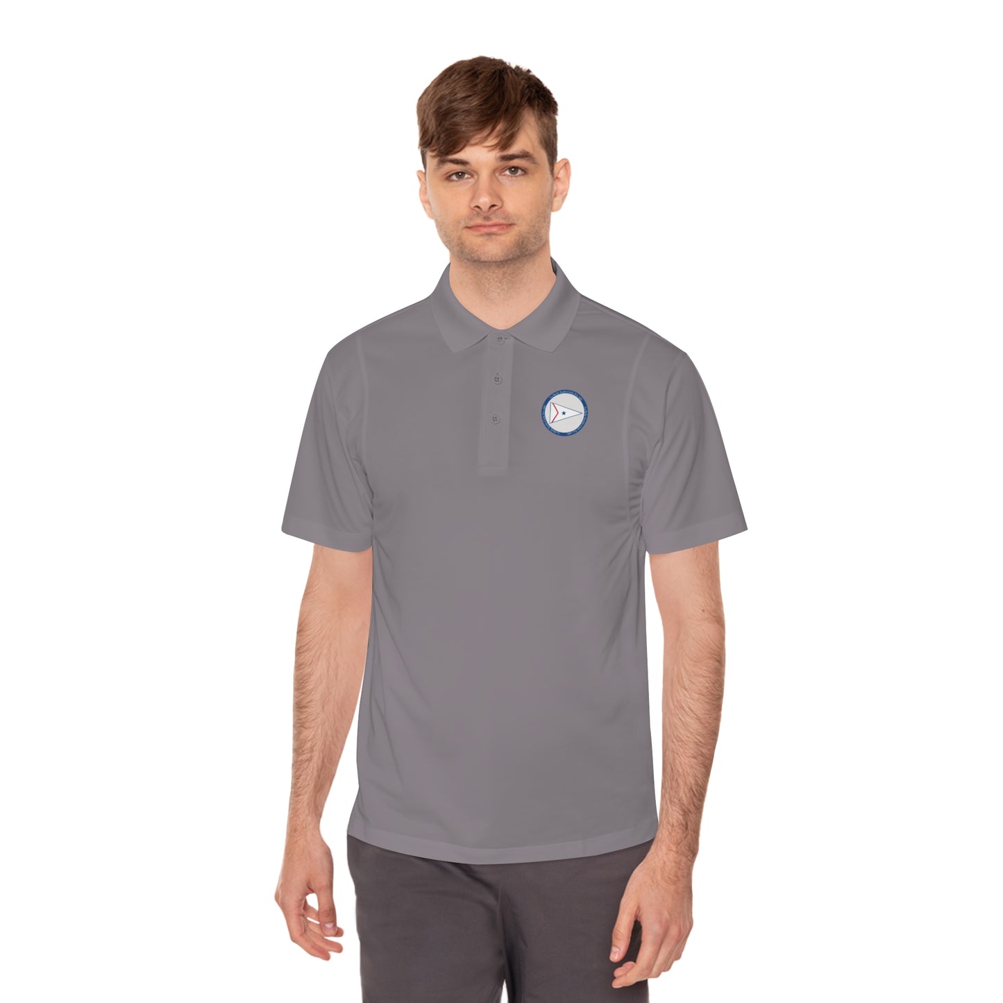 La Belle Yacth Club Logo Circle Patch Men's Sport Polo Shirt