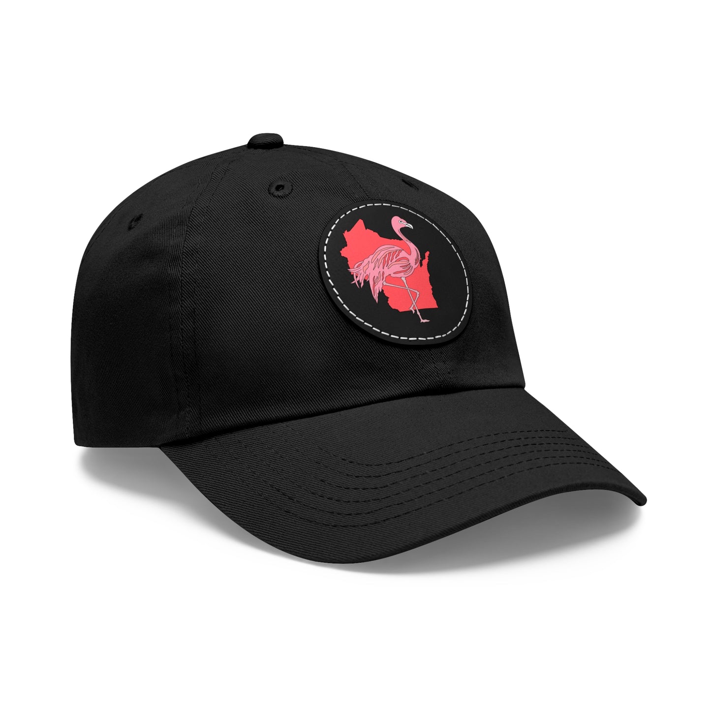 Dad Hat with Leather Patch (Round)