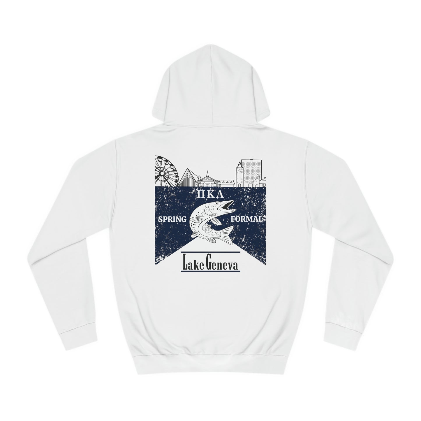 Pike Final Mockup Navy Unisex Hoodie Medium Weight (brown and navy yellow)