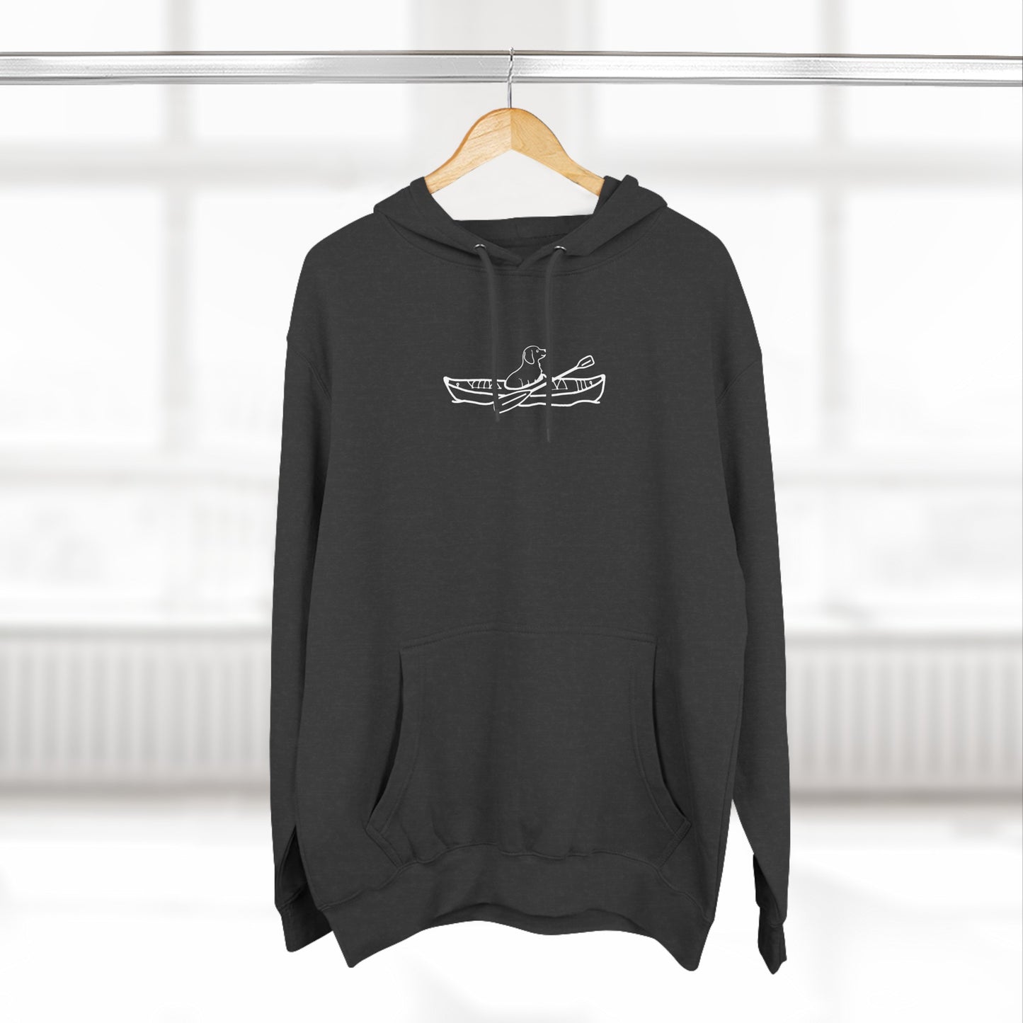 Kayak Dog - Dachshund Plain, Three-Panel Fleece Hoodie Unisex (LS)