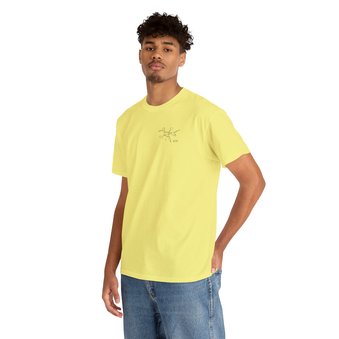 Manitowish Waters Fishing Off Dock - Unisex Heavyweight Short Sleeve Tee