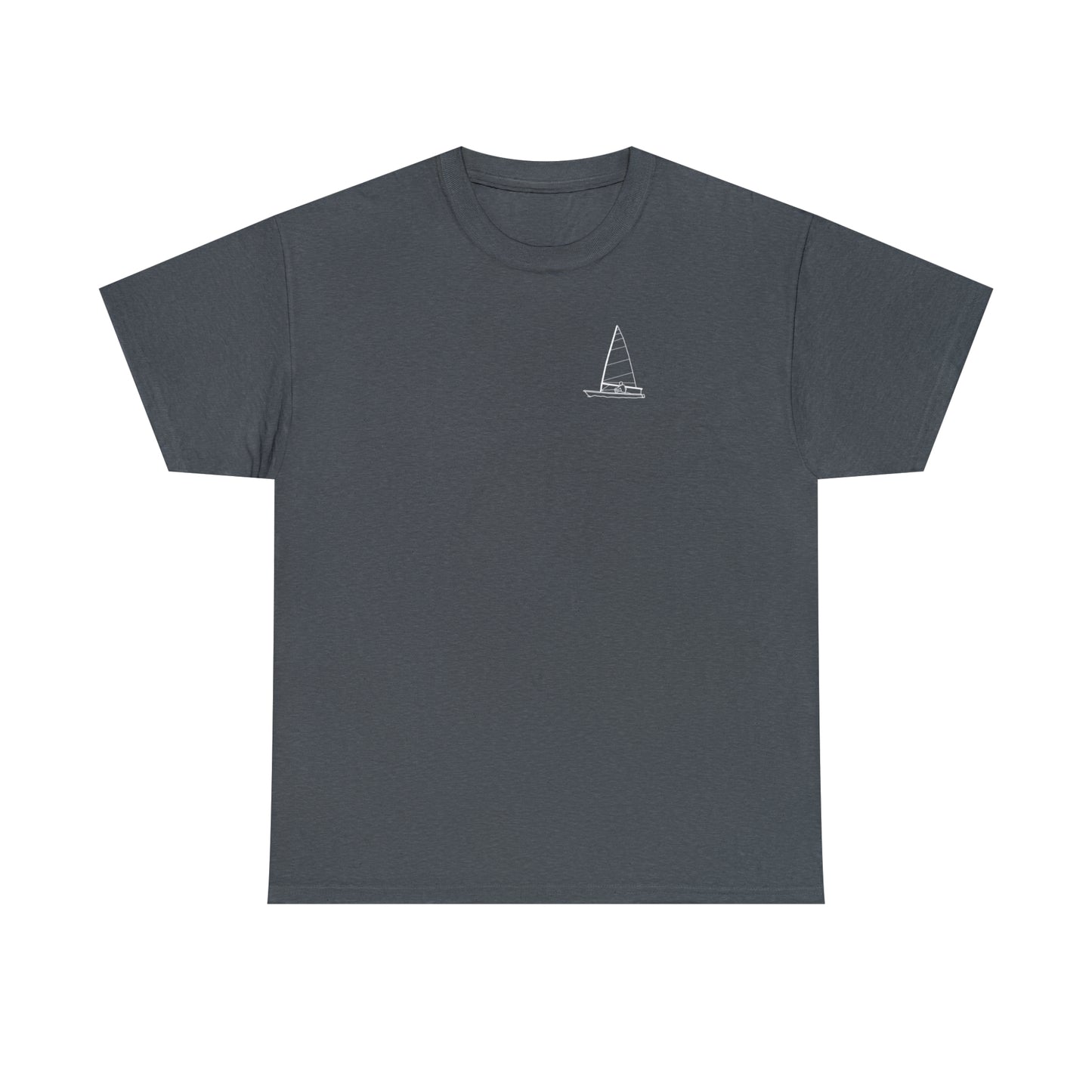 Manitowish Waters Sailboat Patch and Coordinates - Unisex Heavy Tee Shirt