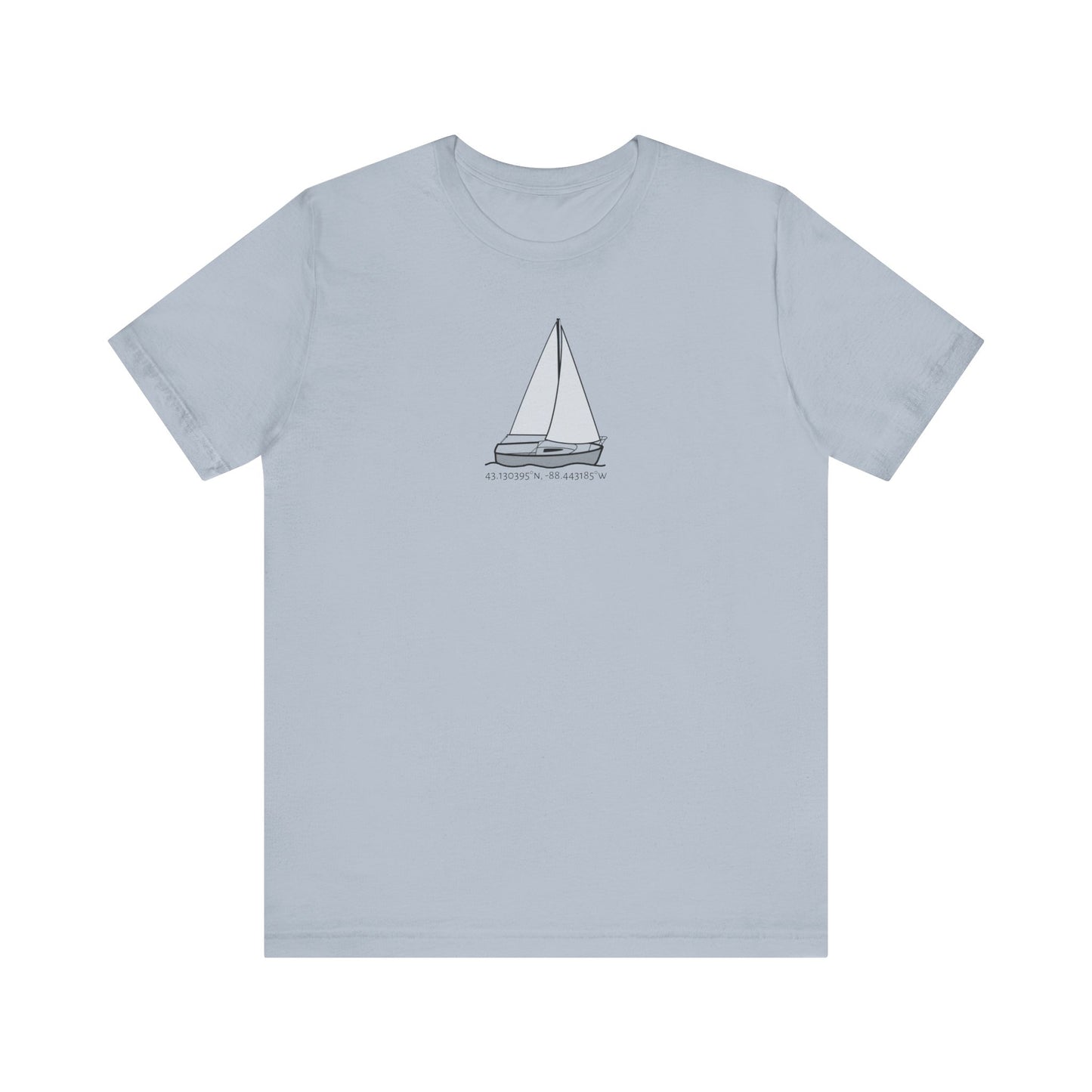 Unisex Lightweight Short Sleeve Tee (Comfort Sailboat Design)