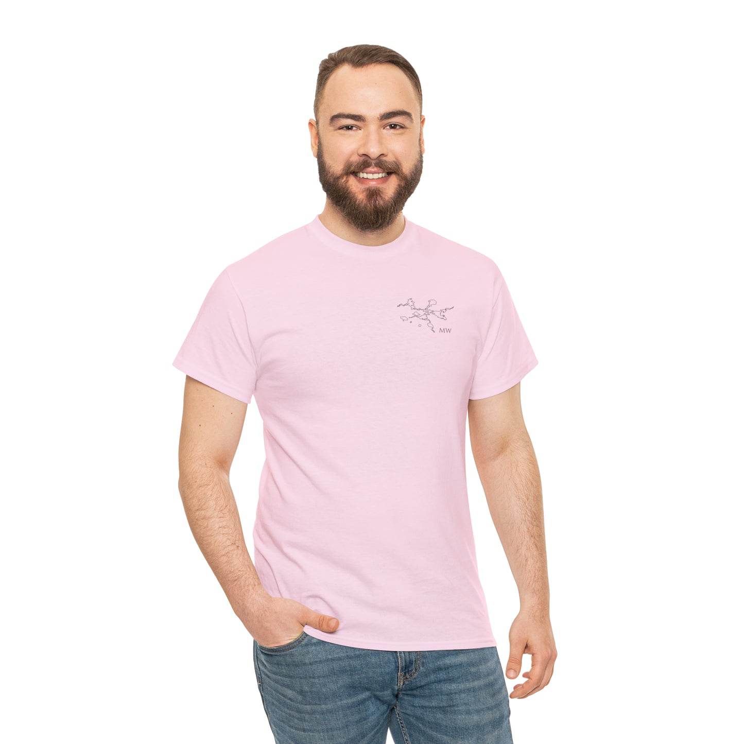 Manitowish Waters Fishing Off Dock - Unisex Heavyweight Short Sleeve Tee