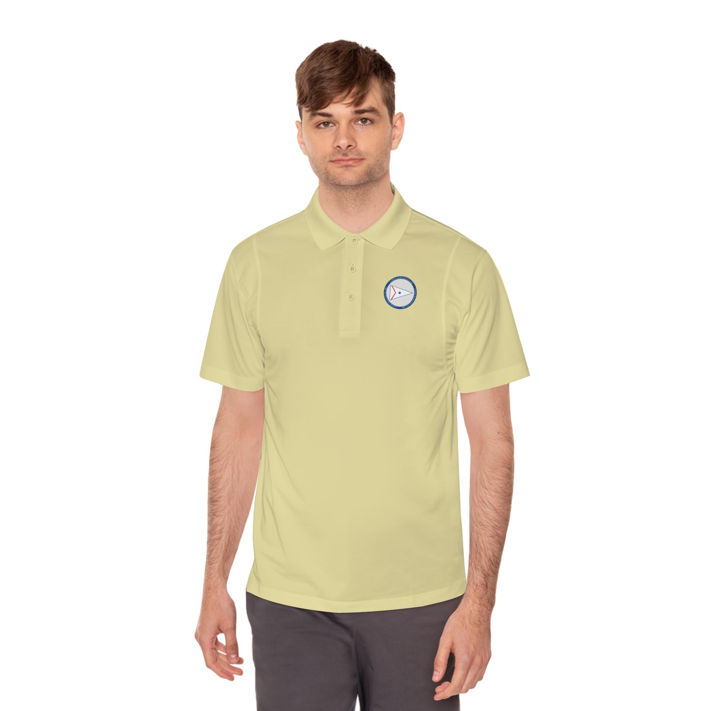 La Belle Yacth Club Logo Circle Patch Men's Sport Polo Shirt