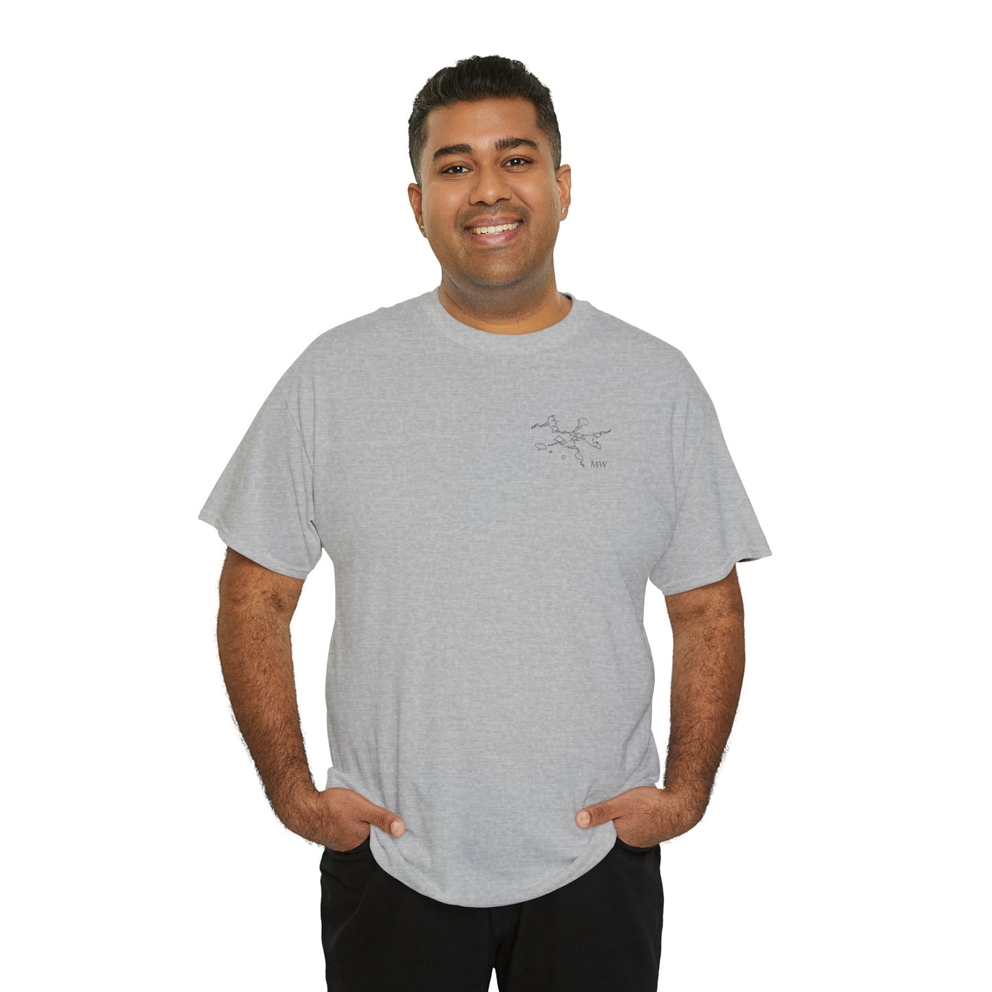 Manitowish Waters Fishing Off Dock - Unisex Heavyweight Short Sleeve Tee