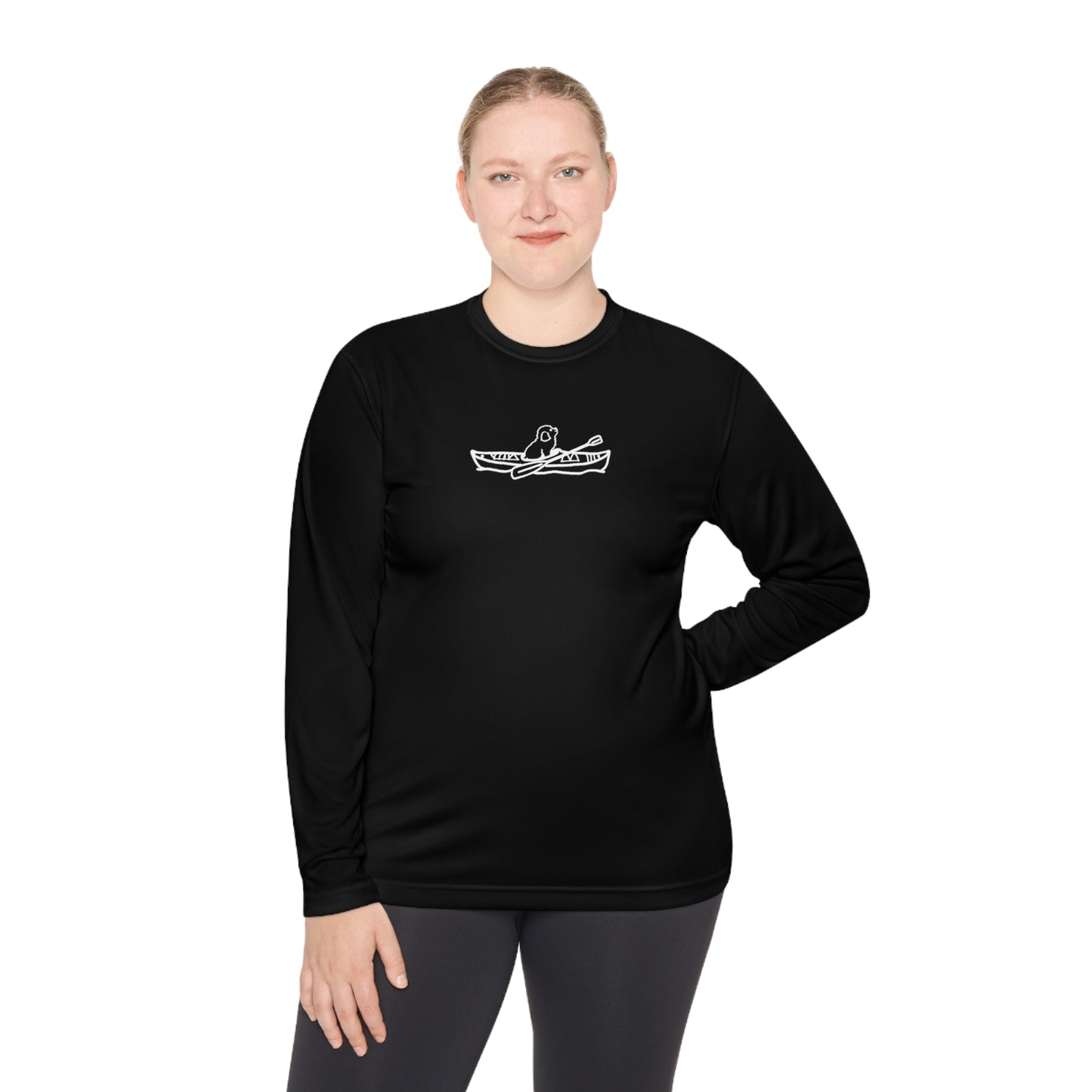 Kayak Dog - Mini Golden Doodle/Toy Poodle - Unisex Lightweight Sport Long Sleeve Tee