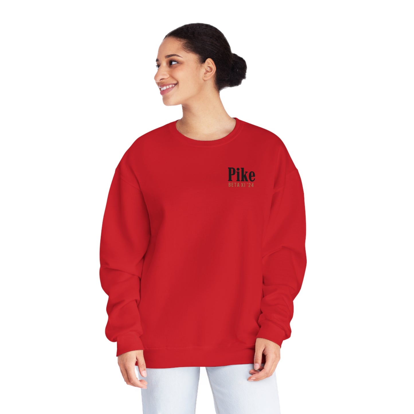 Pike Mockup 1 Crewneck Sweatshirt budwiser red