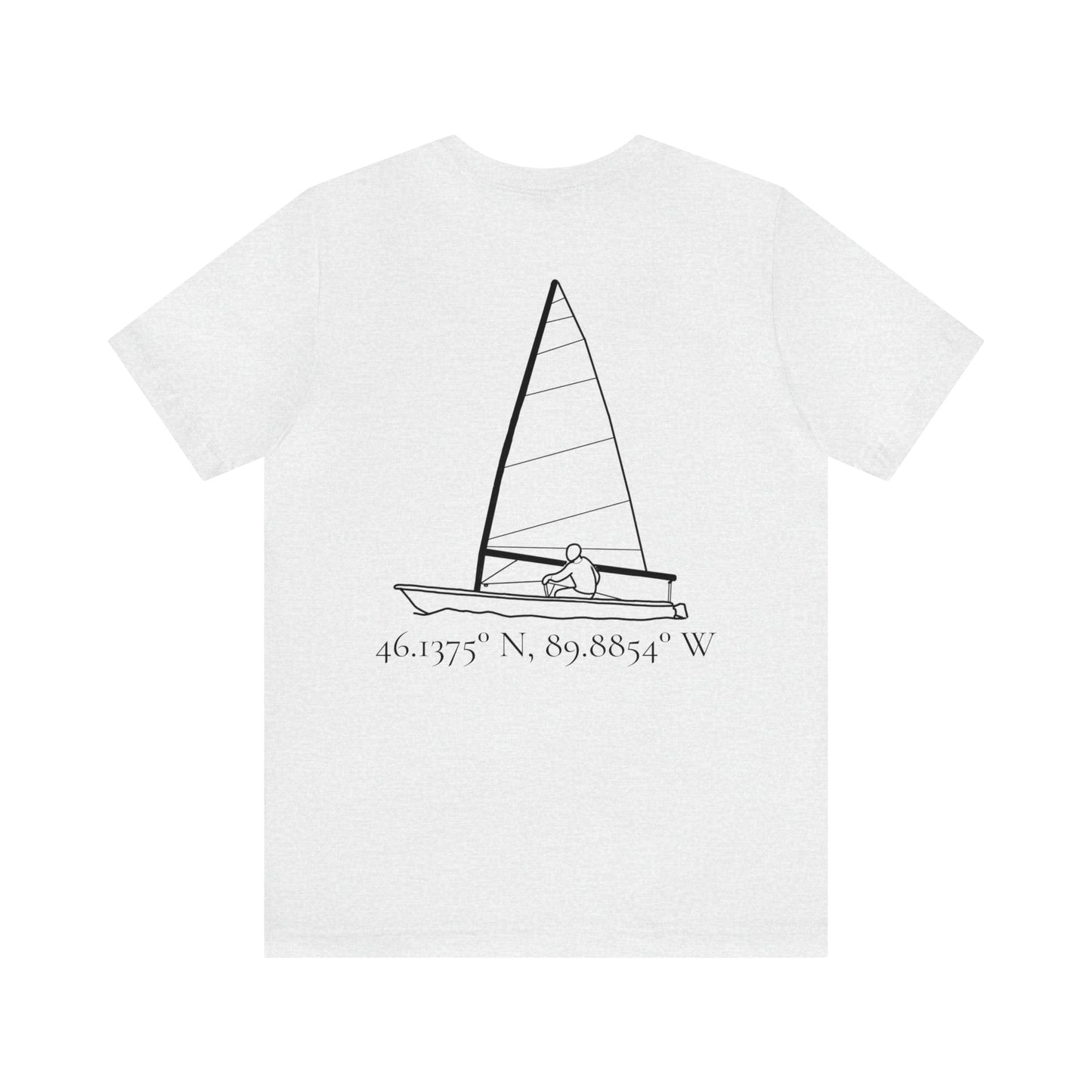 Sailing and Coordinates - Manitowish Waters Unisex Lightweight Short Sleeve Tee