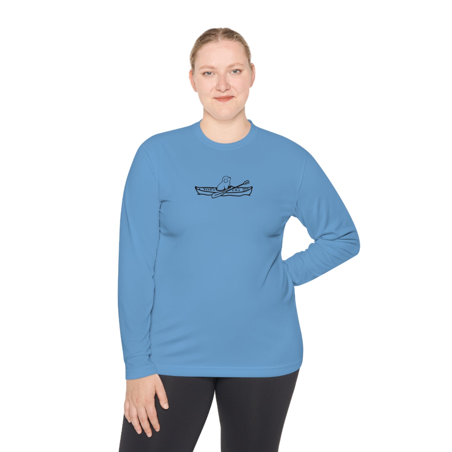 Kayak Dog - Mini Golden Doodle/Toy Poodle - Unisex Lightweight Sport Long Sleeve Tee