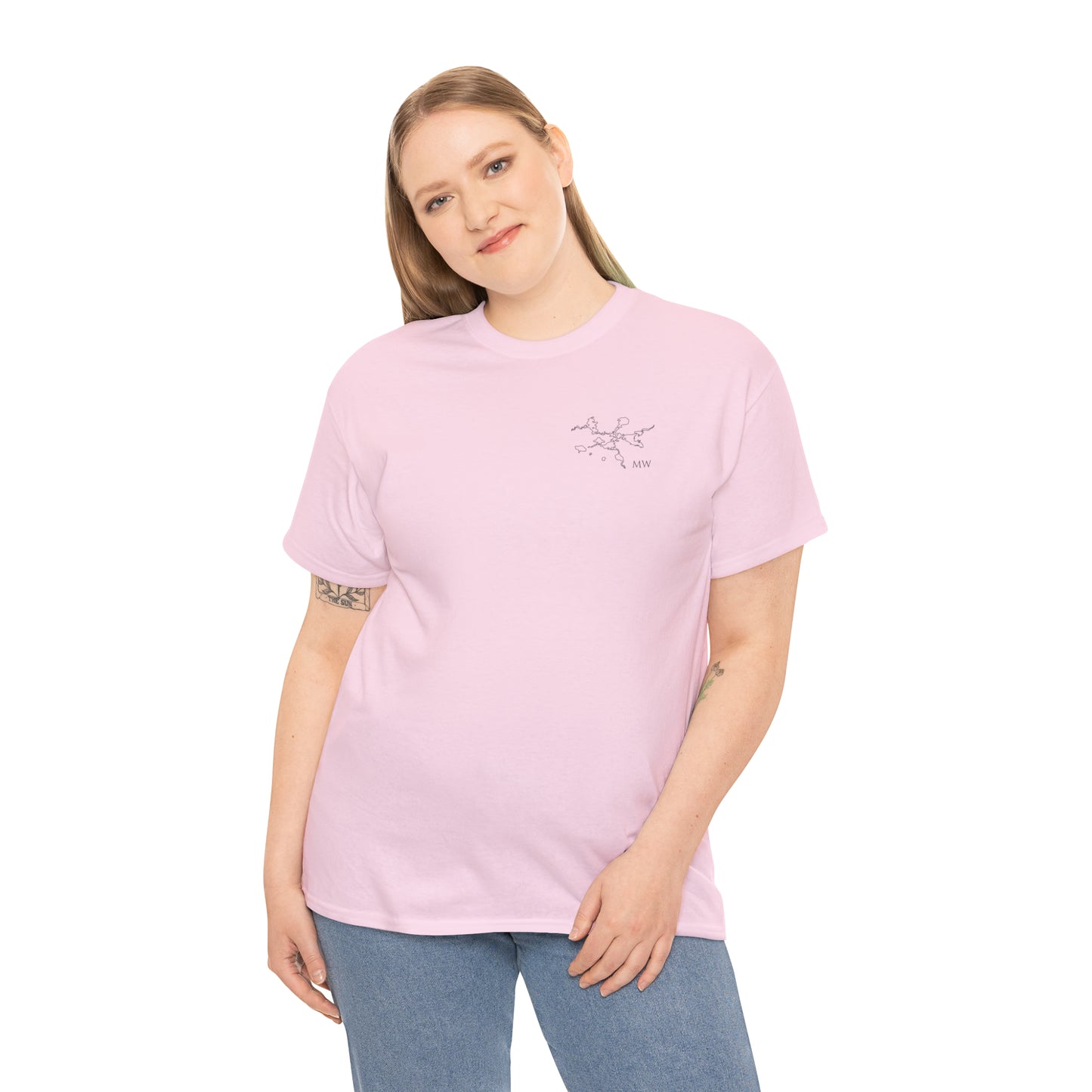 Manitowish Waters Fishing Off Dock - Unisex Heavyweight Short Sleeve Tee