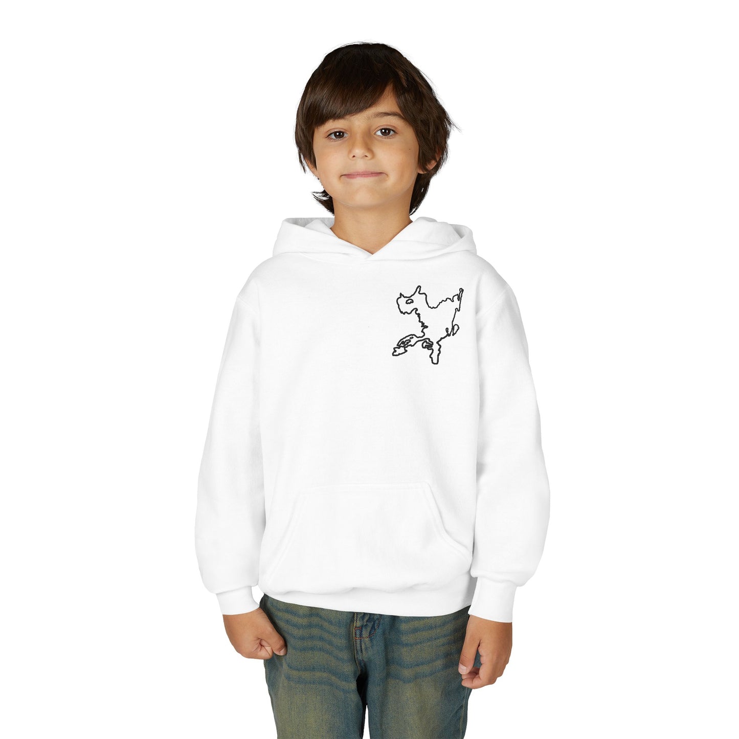 Fishing off Dock Okauchee Lake Youth Hoodie