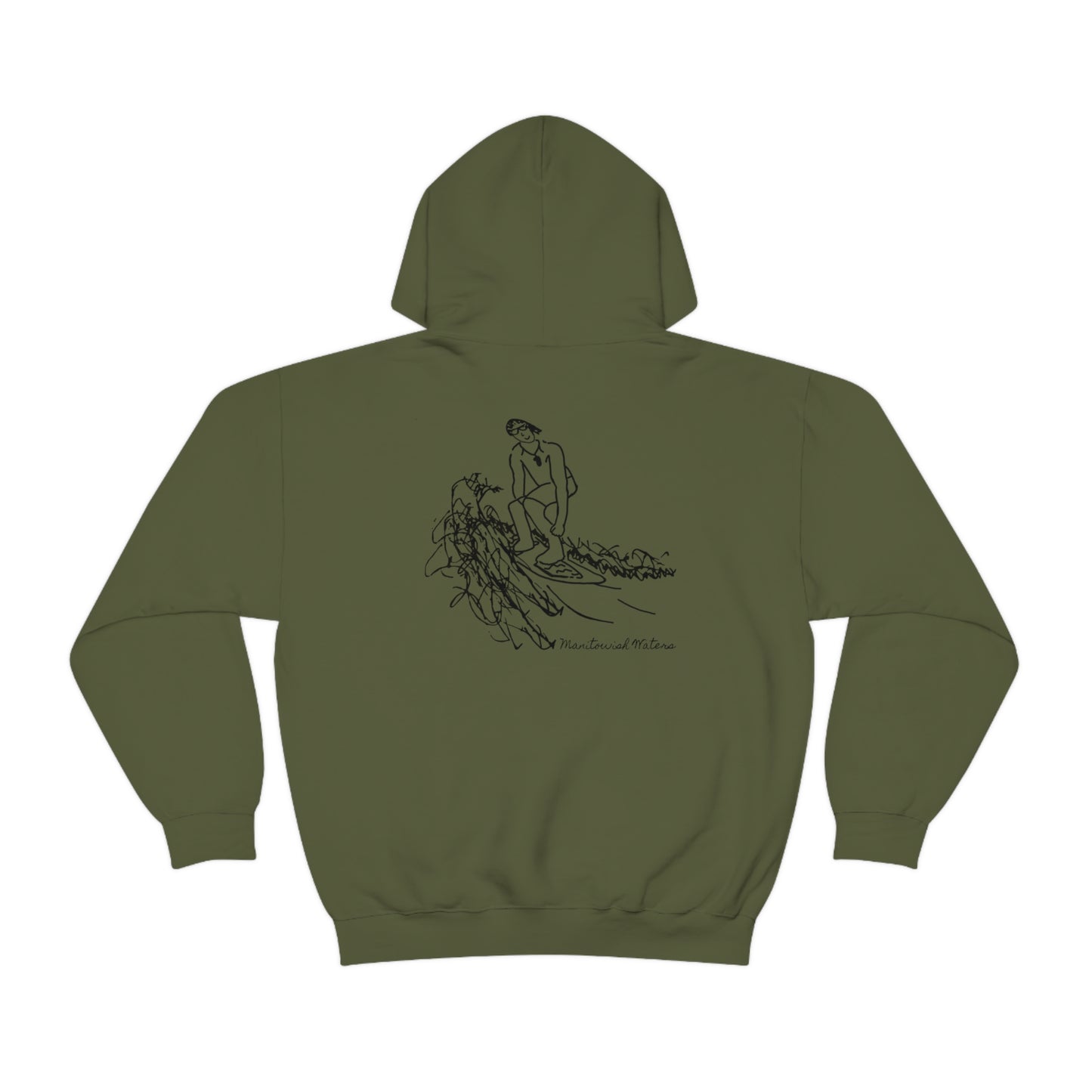 Manitowish Waters Surfing Sketch - Unisex Heavy Blend Hooded Sweatshirt
