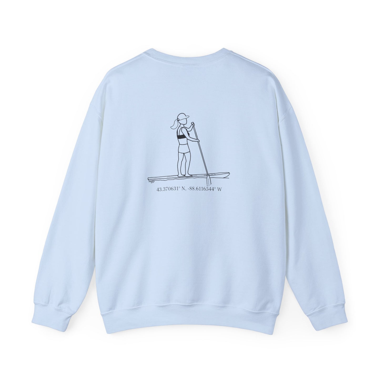 Paddle Board Girl - Sinissippi Lake Unisex Heavy Blend™ Crewneck Sweatshirt
