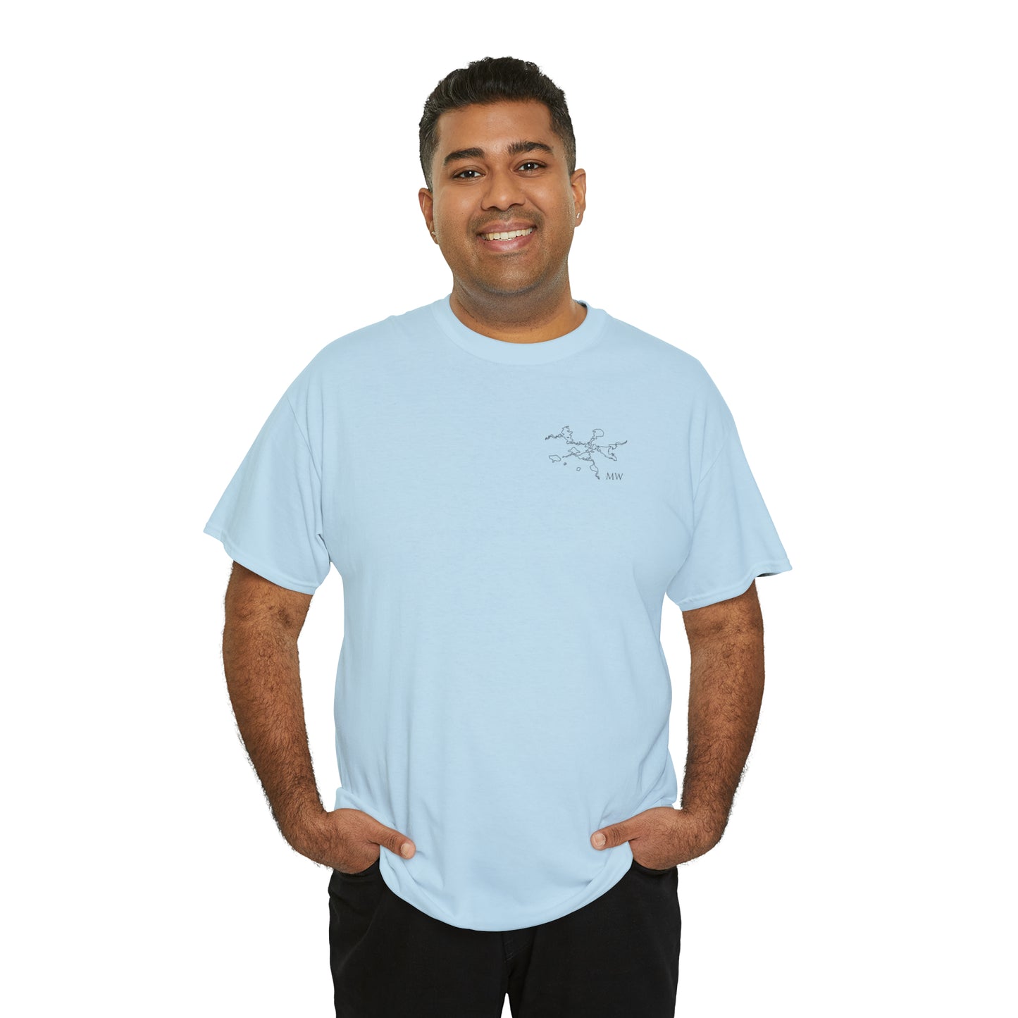 Manitowish Waters Fishing Off Dock - Unisex Heavyweight Short Sleeve Tee