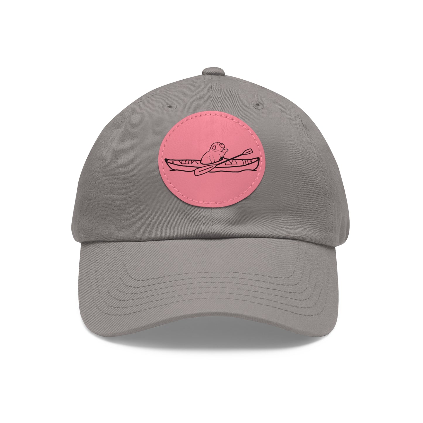 Hat with Leather Patch (Kayak Dog English Bulldog)